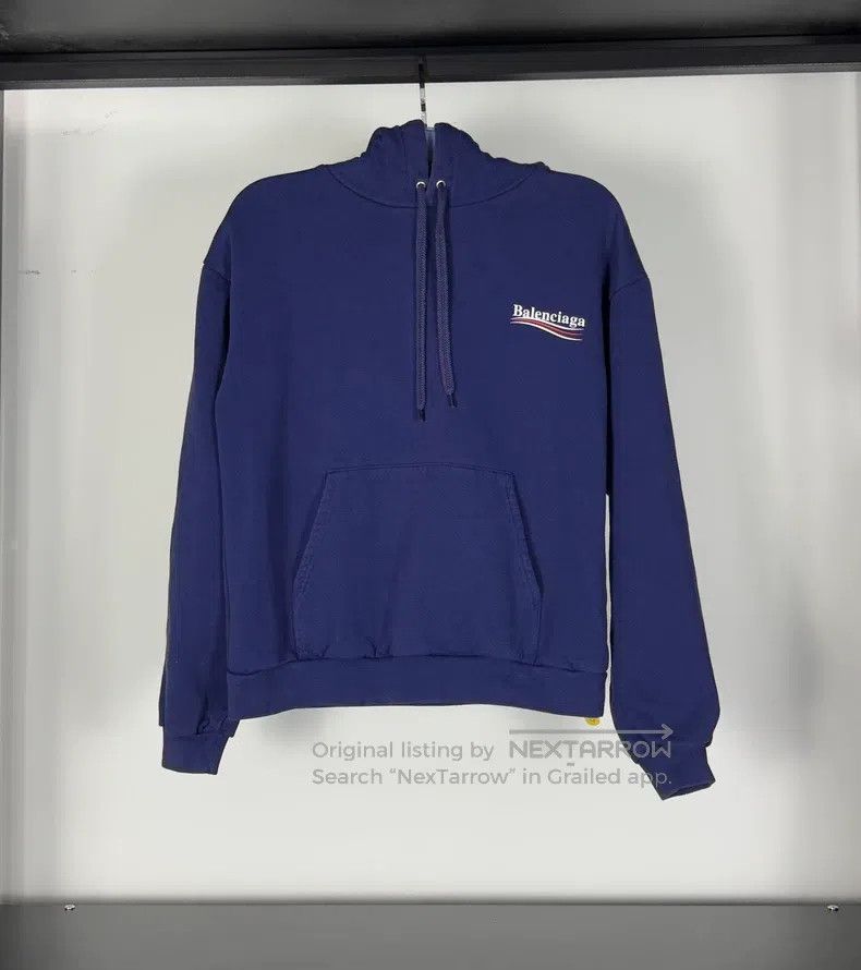 Balenciaga Balenciaga Blue Coke Logo Hooded Sweatshirt Size US S / EU 44-46 / 1 - 1 Thumbnail