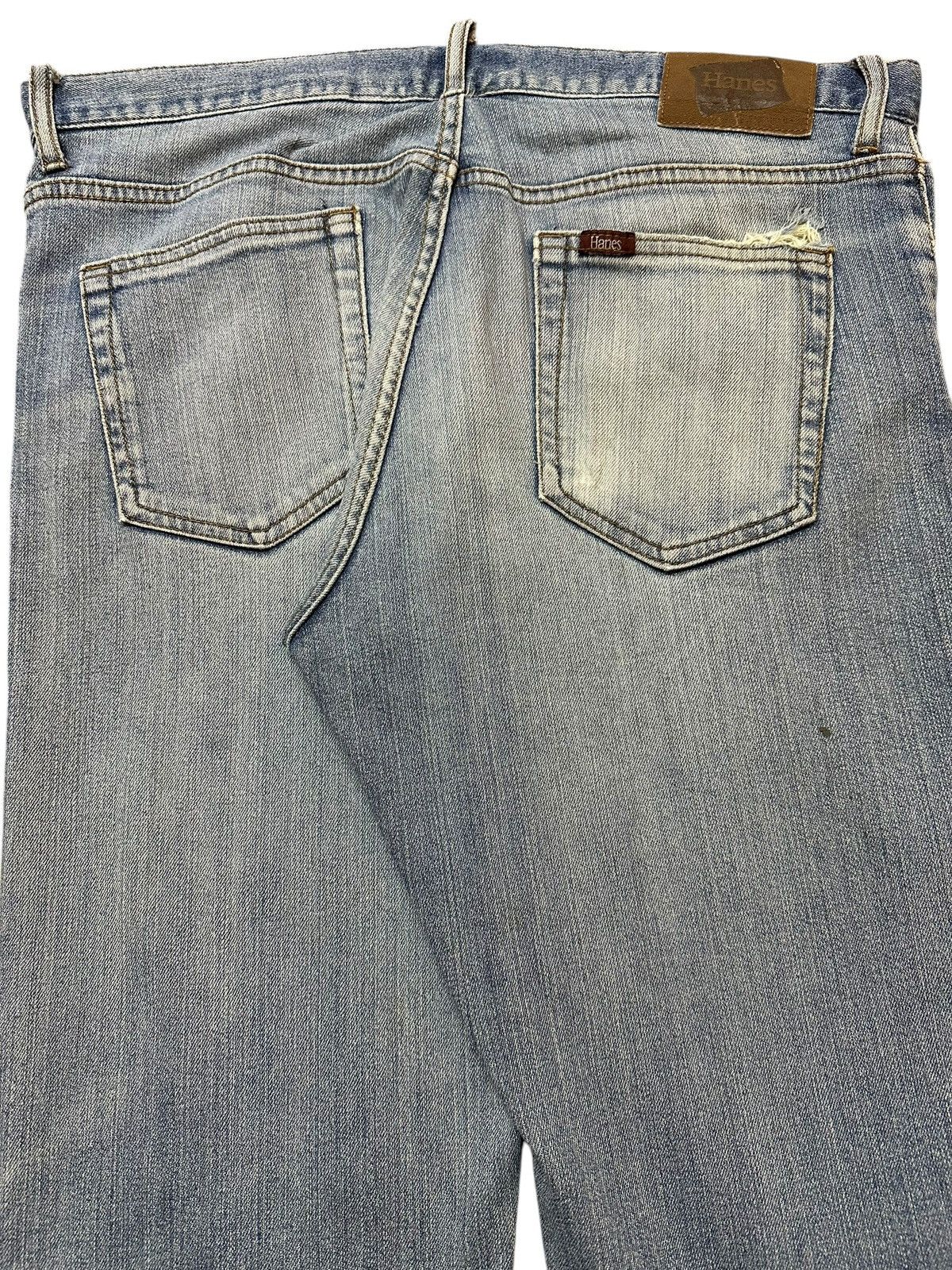 Hanes Vintage 90s Hanes Faded Wash Destroyed Distressed Jeans Size US 34 / EU 50 - 6 Thumbnail