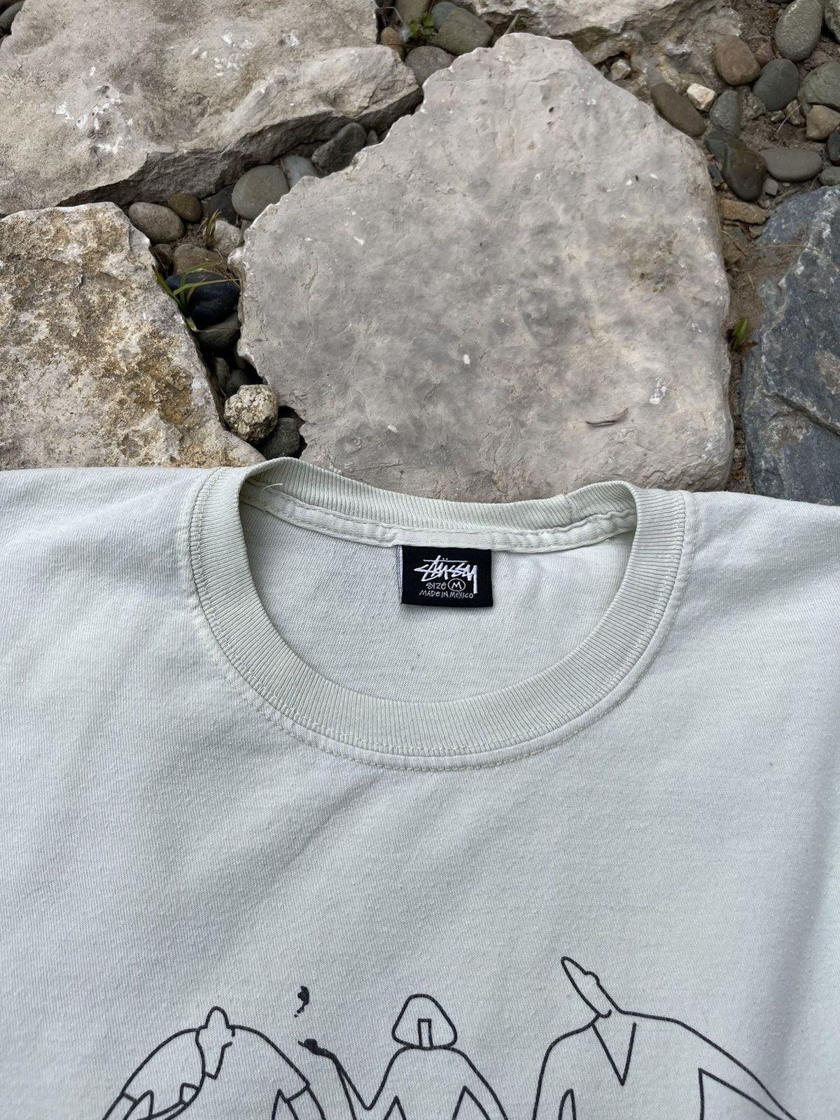 Japanese Brand × Stussy Vintage Stussy 3 people tee t-shirt washed rare central logo Size US M / EU 48-50 / 2 - 9 Thumbnail
