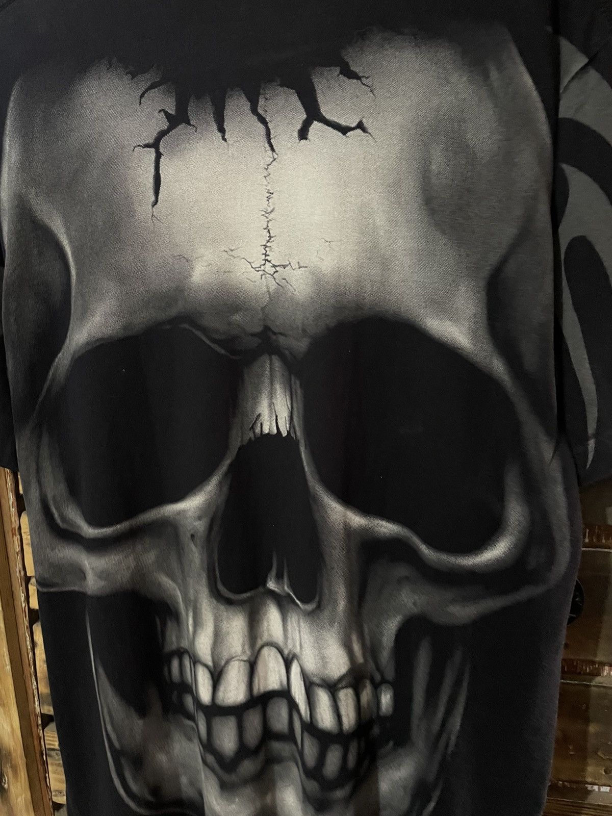 Vintage Vintage 90s skull aop tshirt Size US L / EU 52-54 / 3 - 4 Thumbnail
