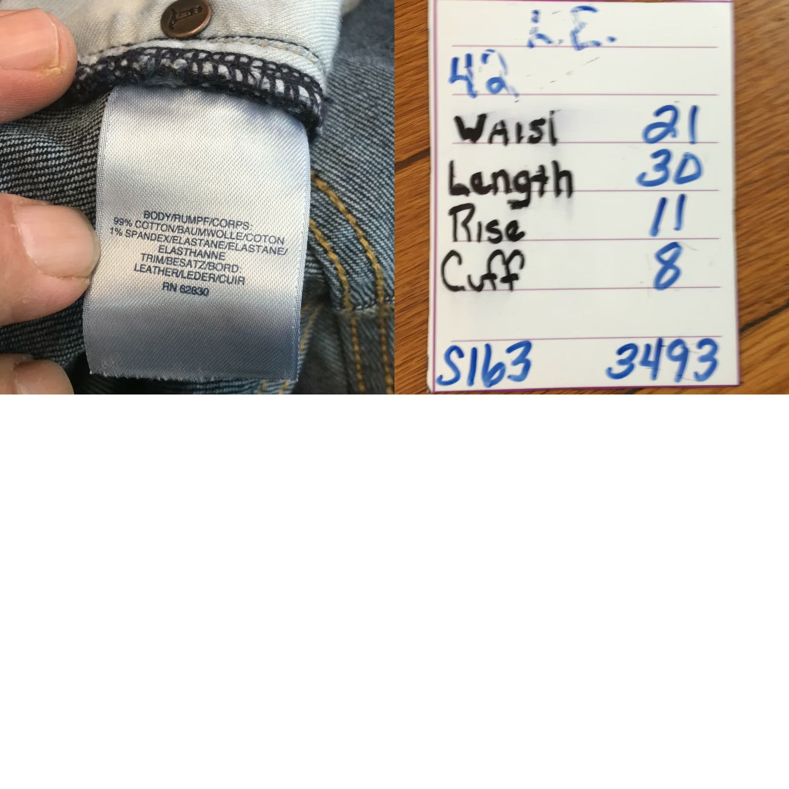 Lands' End Lands' End Mens Jeans Denim Straight 42 Blue Traditional Stretch 5-Pocket Regular 30 Inseam Mens Size US 42 / EU 58 - 8 Thumbnail
