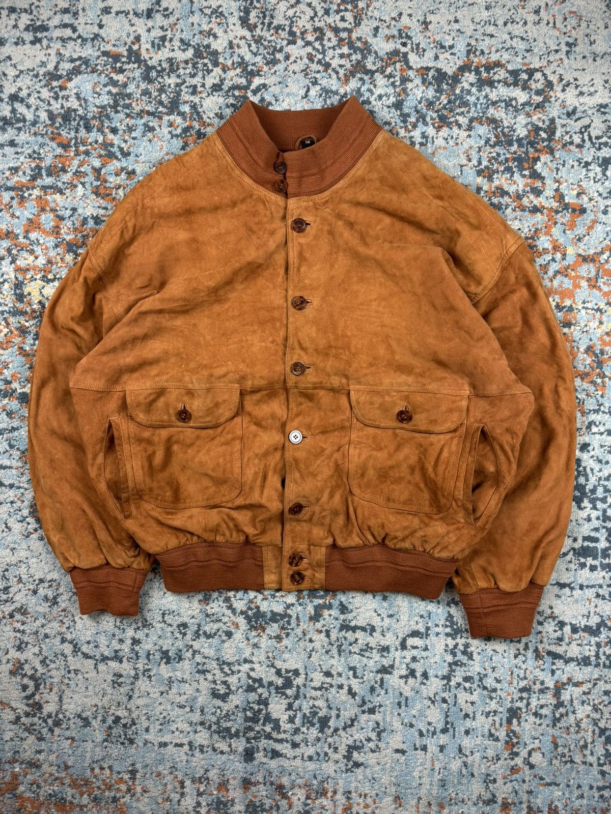 ジャケット・アウター 90s short suede leather bomber jacket L Vintage 90s Faded Green Suede Leather Bomber Jacket (M/L