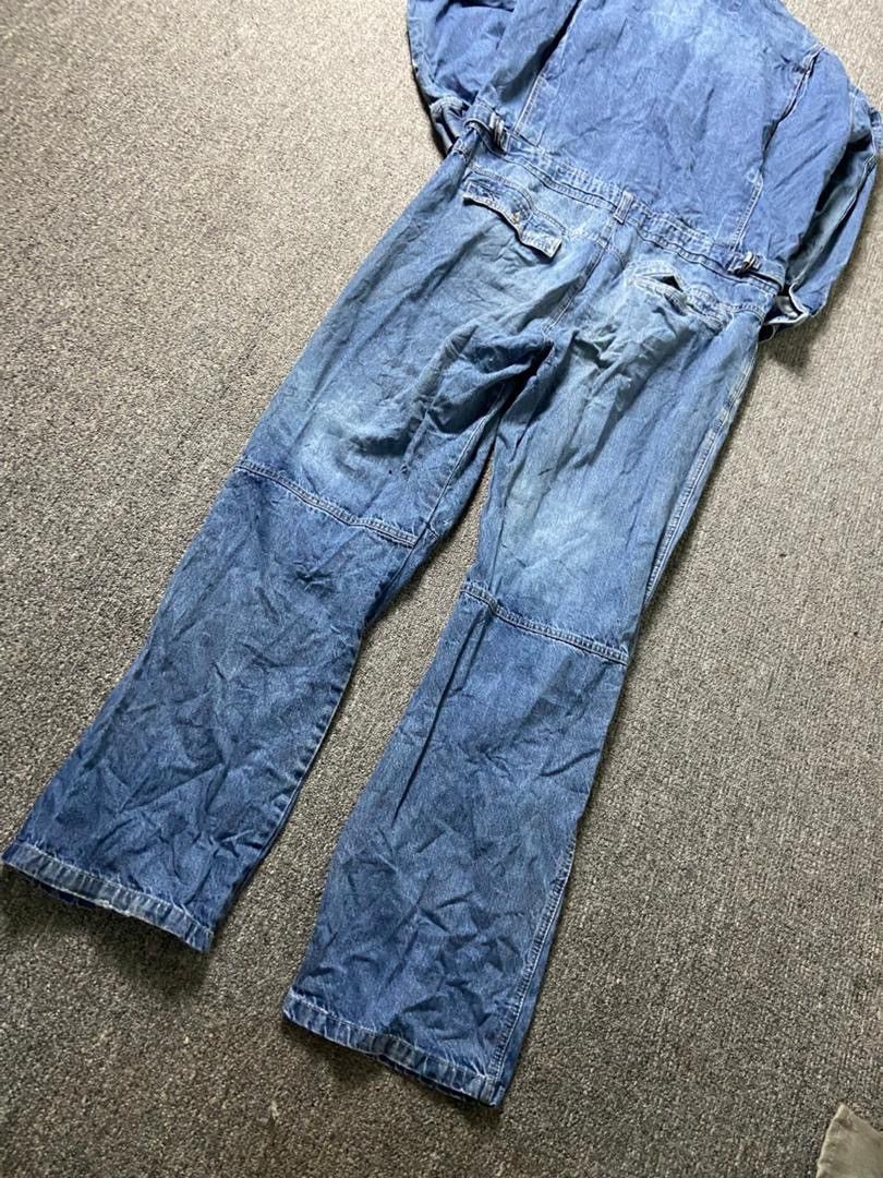 Japanese Brand Zack Styles Gold Denim Long Sleeve Overalls (186) Size US 38 / EU 54 - 2 Thumbnail