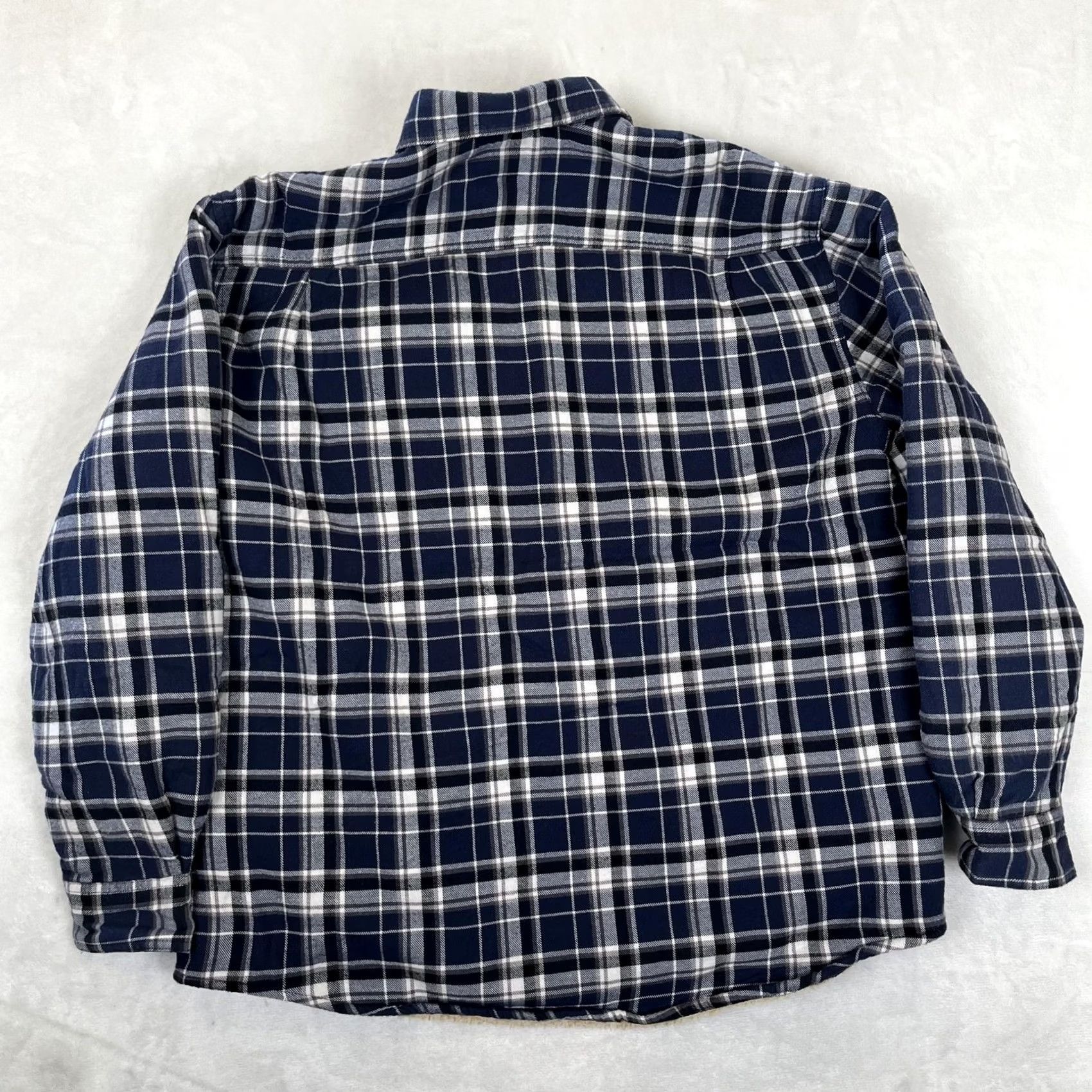 Wrangler Wrangler Jacket Mens Large Blue Plaid Sherpa Lined Flannel Shacket Workwear Size US L / EU 52-54 / 3 - 7 Thumbnail