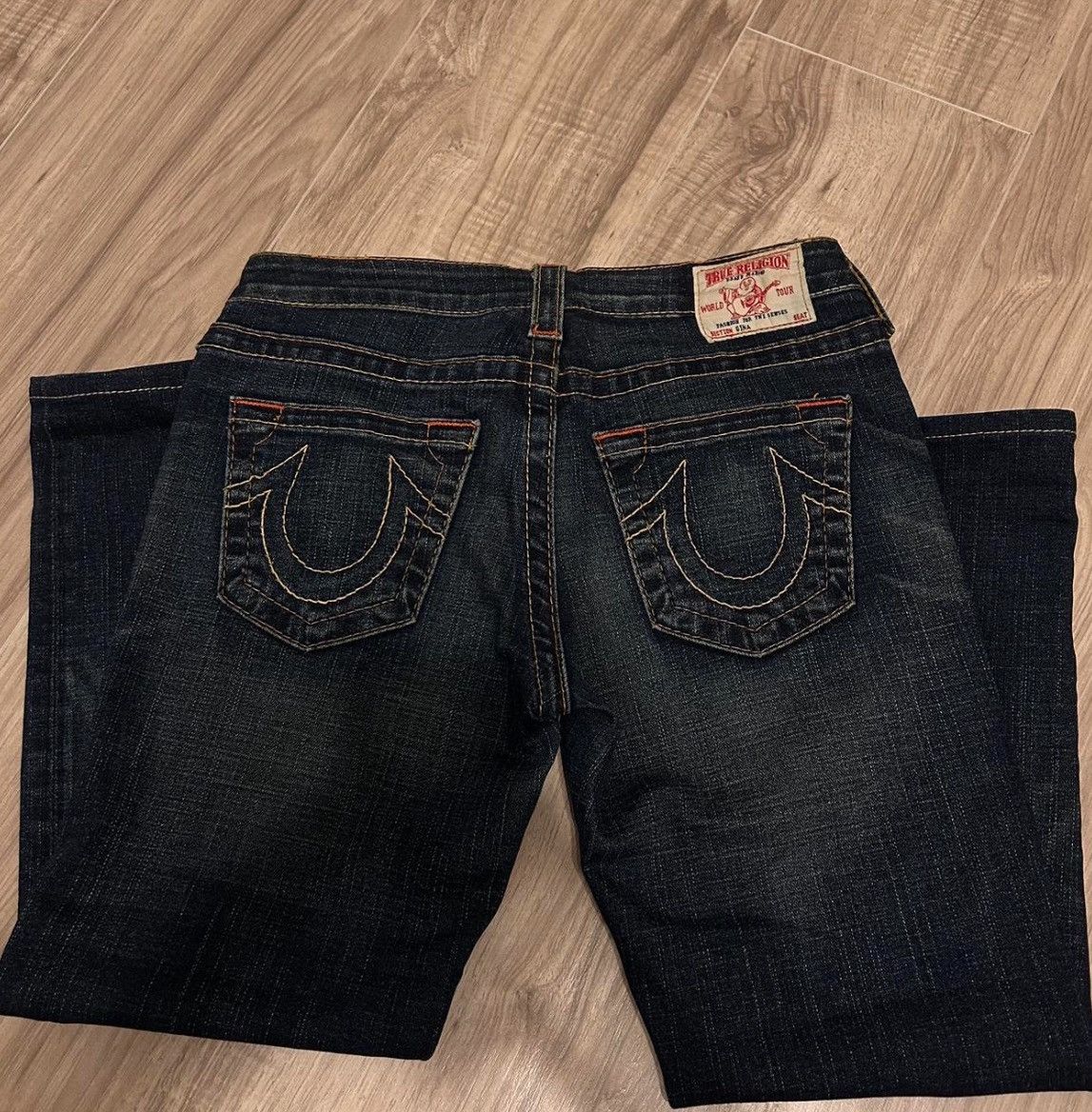 True Religion True Religion Low Rise Bootcut Jeans – Dark Wash Size 28" / US 6 / IT 42 - 1 Thumbnail