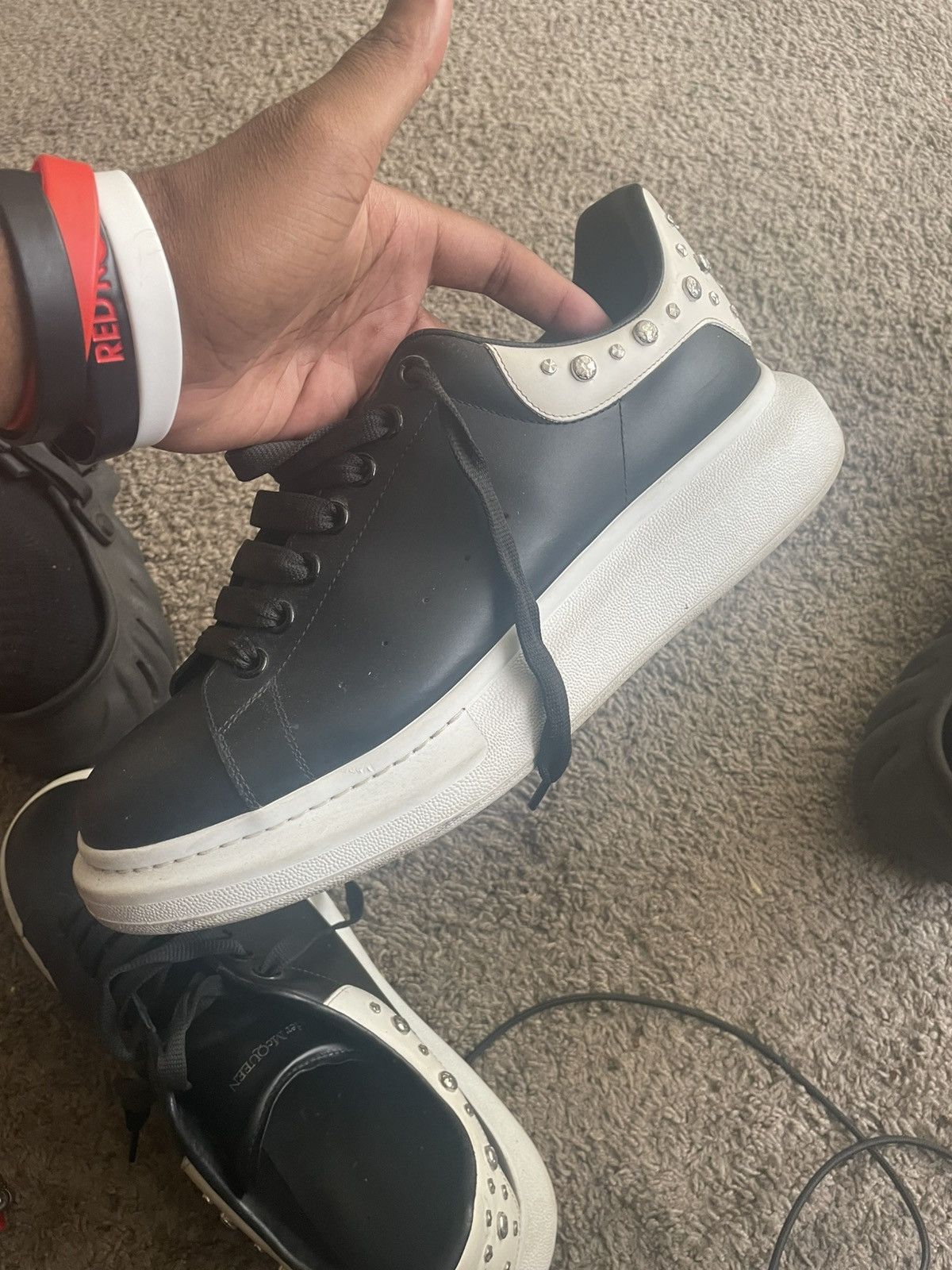 Alexander McQueen Black Studded Alexander McQueen Sneaker Size US 12 / EU 45 - 6 Thumbnail