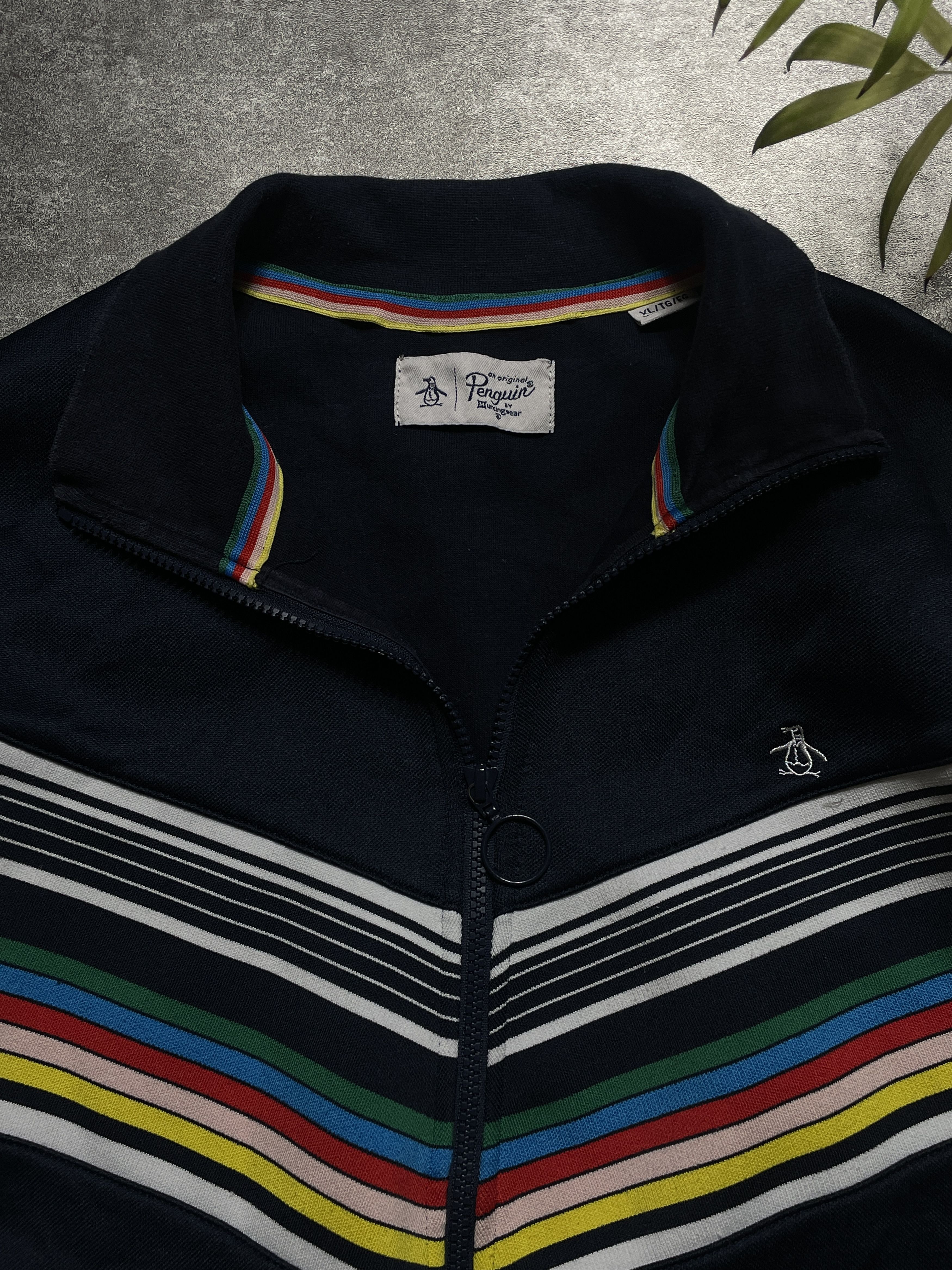 Original Penguin ❗️RARE❗️Original Penguin Retro Sweatshirt Zip Striped Size US XL / EU 56 / 4 - 3 Thumbnail