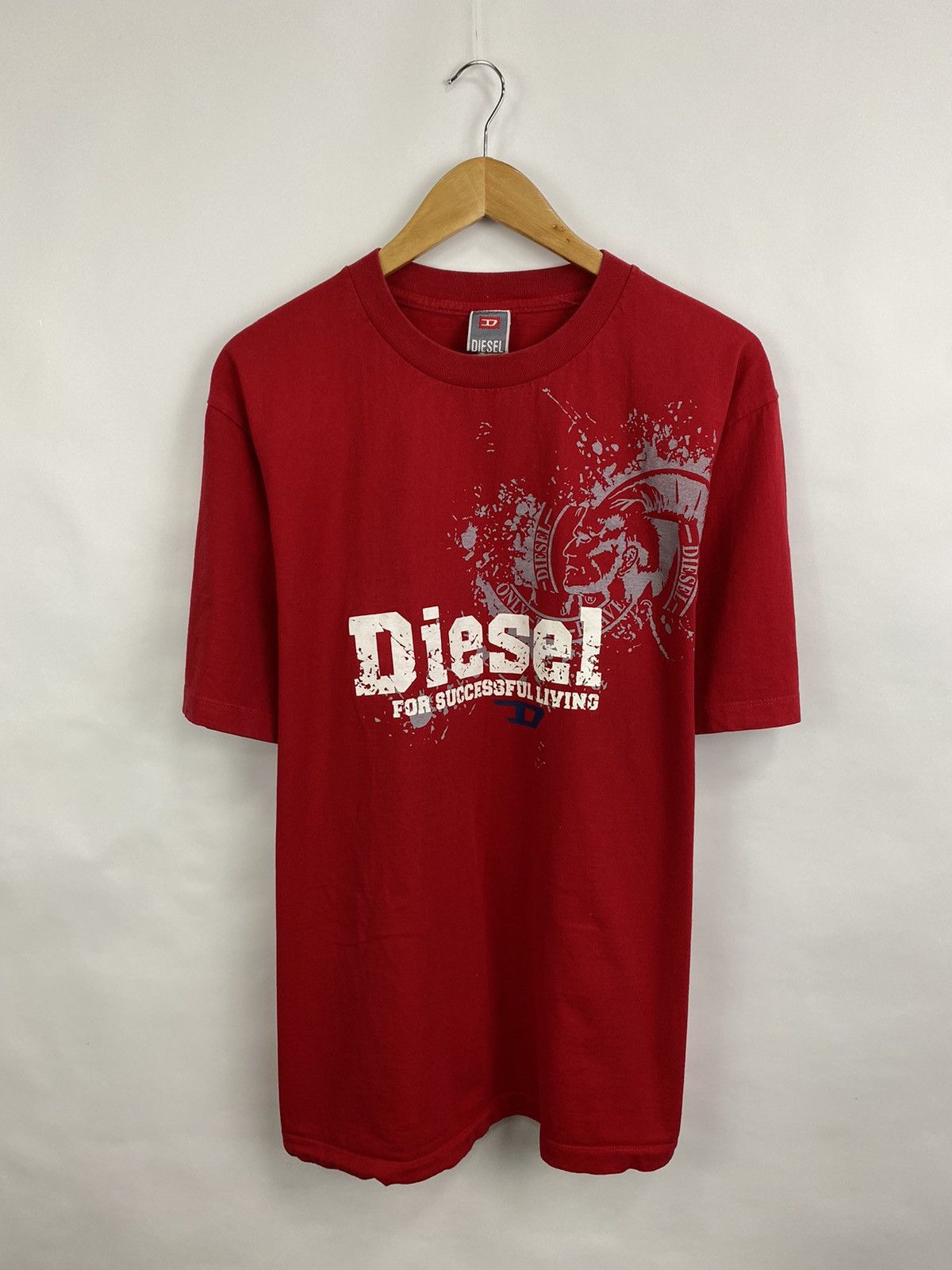 Diesel 🇺🇸 Vintage 90s Diesel Big logo t-shirt retro rare Y2K Size US XL / EU 56 / 4 - 3 Thumbnail