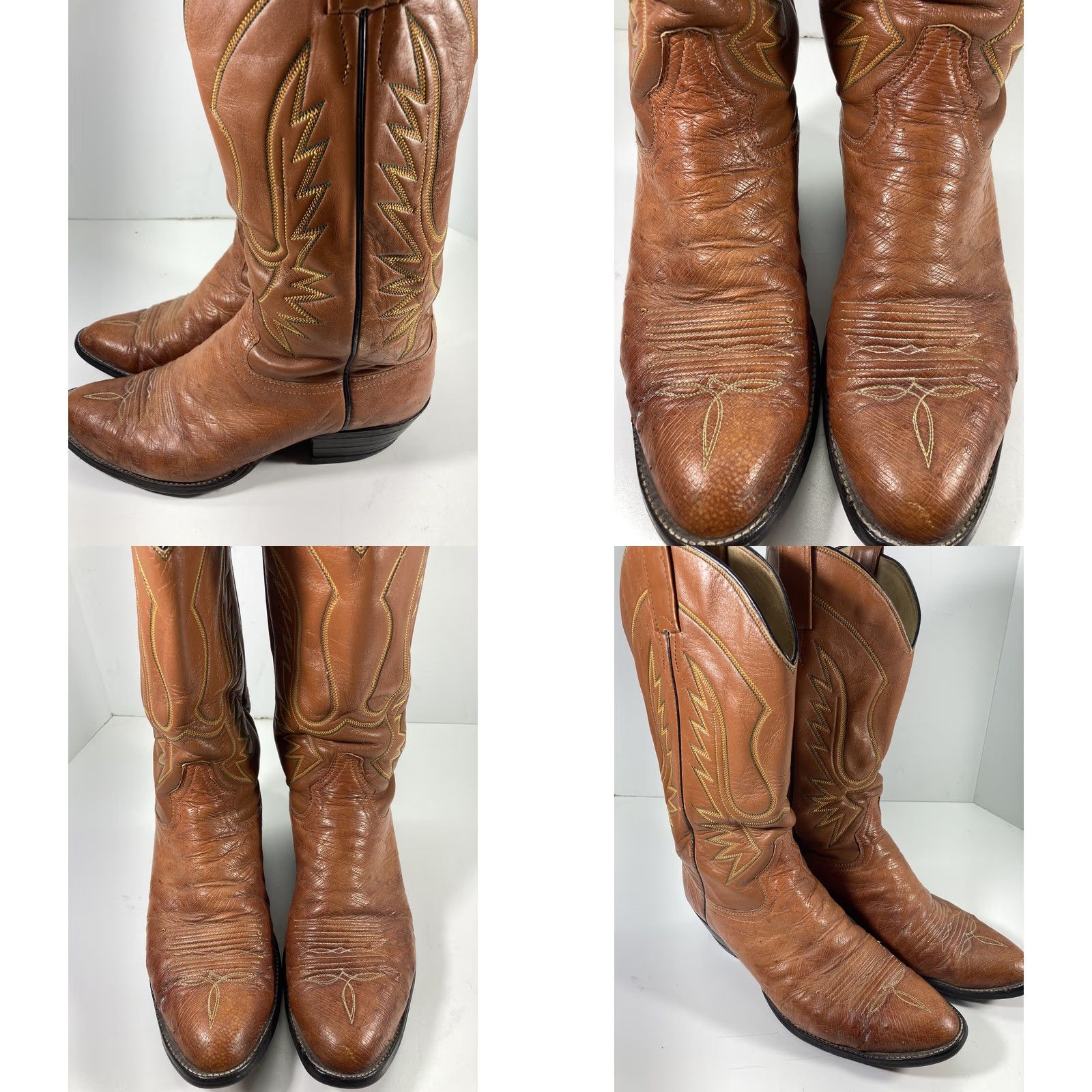 CO Adams Boot Co Smooth Ostrich Boots Men Size 10 D Peanut Brittle Western Vintage Boots Size US 10 / EU 43 - 11 Thumbnail