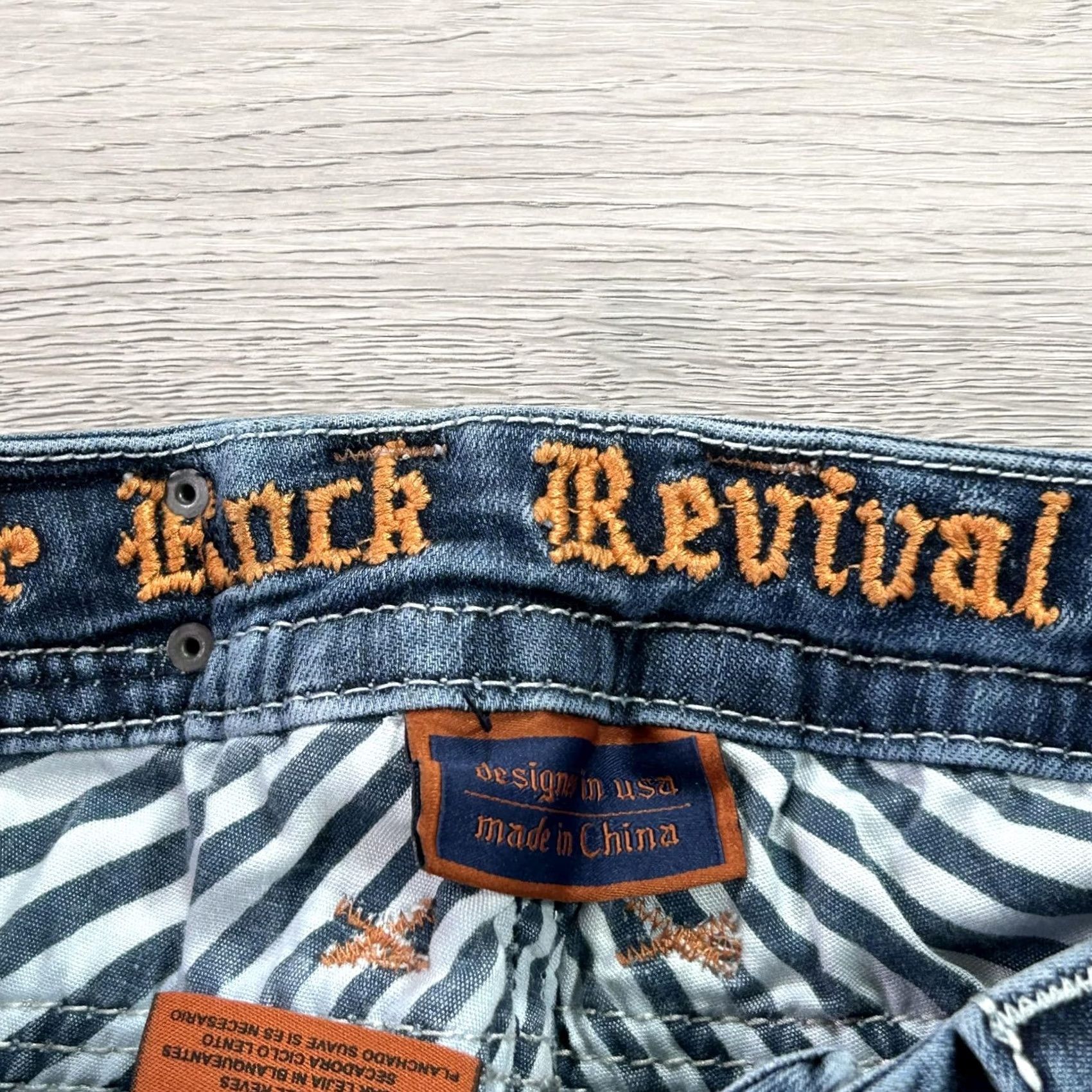 Vintage Rock Revival Jeans Womens 27 Blue Easy Crop Sukara EC3 Distressed Bootcut Denim Jeans Size 27" / US 4 / IT 40 - 6 Thumbnail