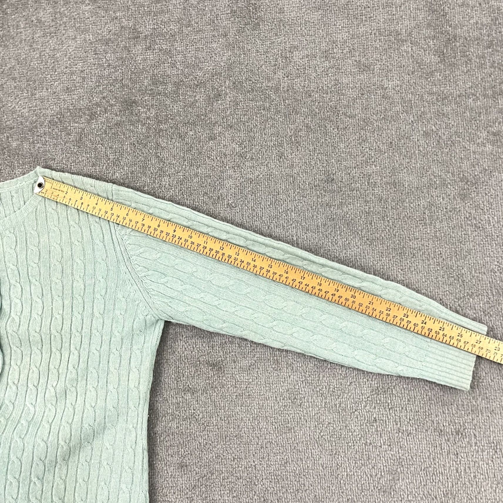 Vintage L.L.Bean Cardigan Women M Mint Green Wool Blend Knit Cardigan Sweater Long Sleeve Lightweight Breathable Womens Size M / US 6-8 / IT 42-44 - 5 Thumbnail