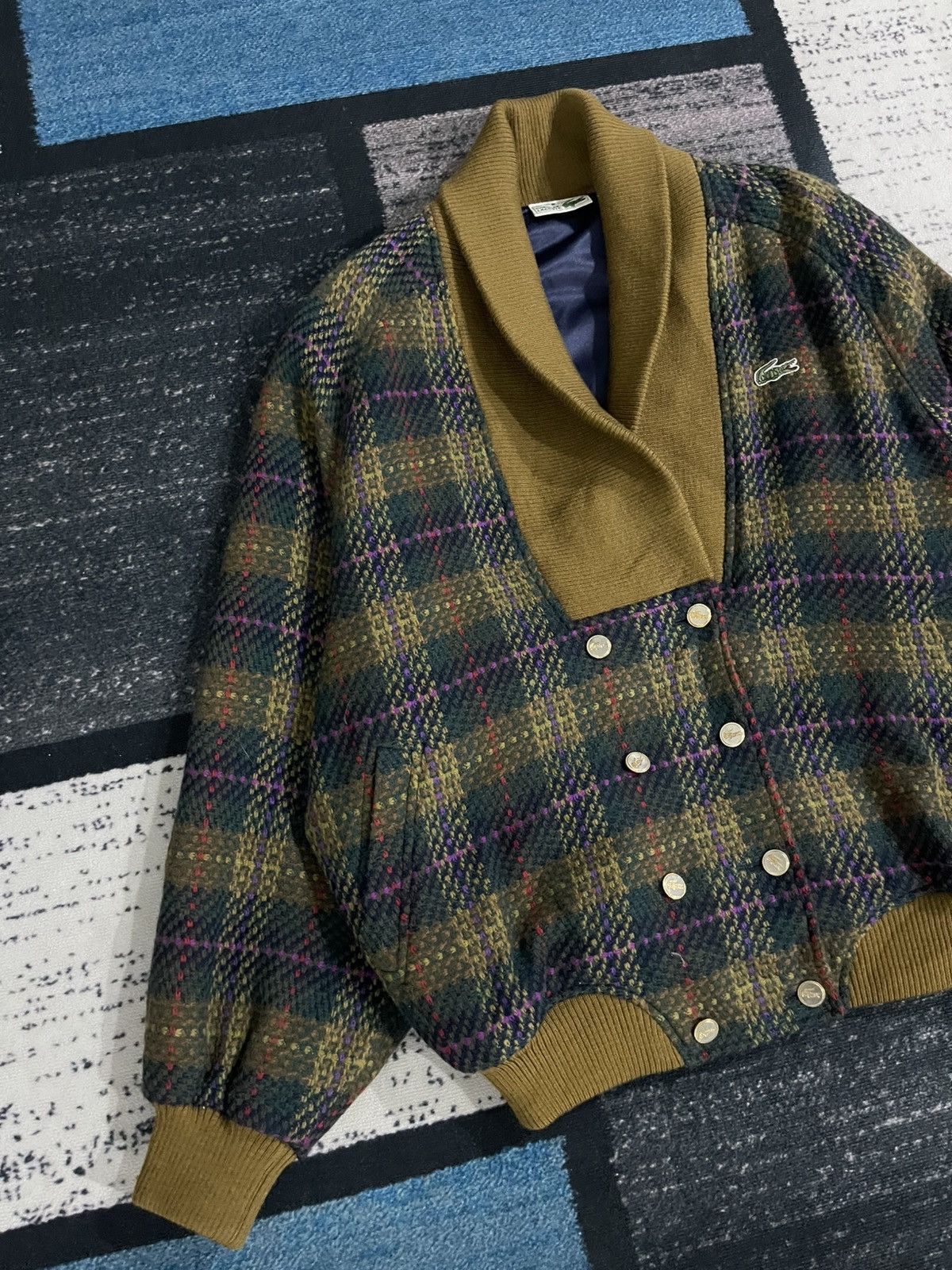 Lacoste Vintage 90s Lacoste Wool Jacket Size US XL / EU 56 / 4 - 4 Thumbnail
