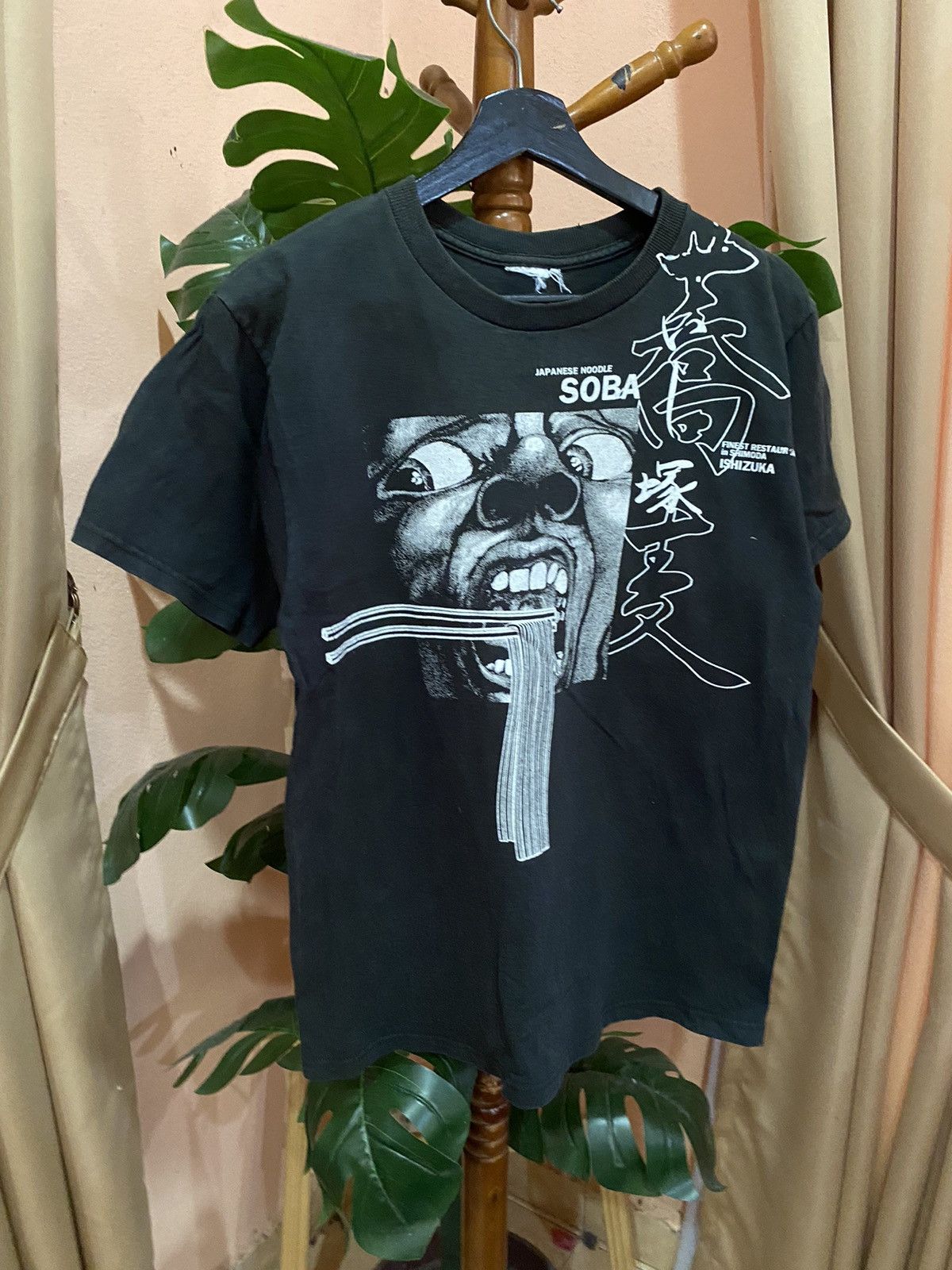 Anime Vintage Japanese Noodle “SOBA” Graphic T-Shirt – Black Edgy Size US M / EU 48-50 / 2 - 5 Thumbnail
