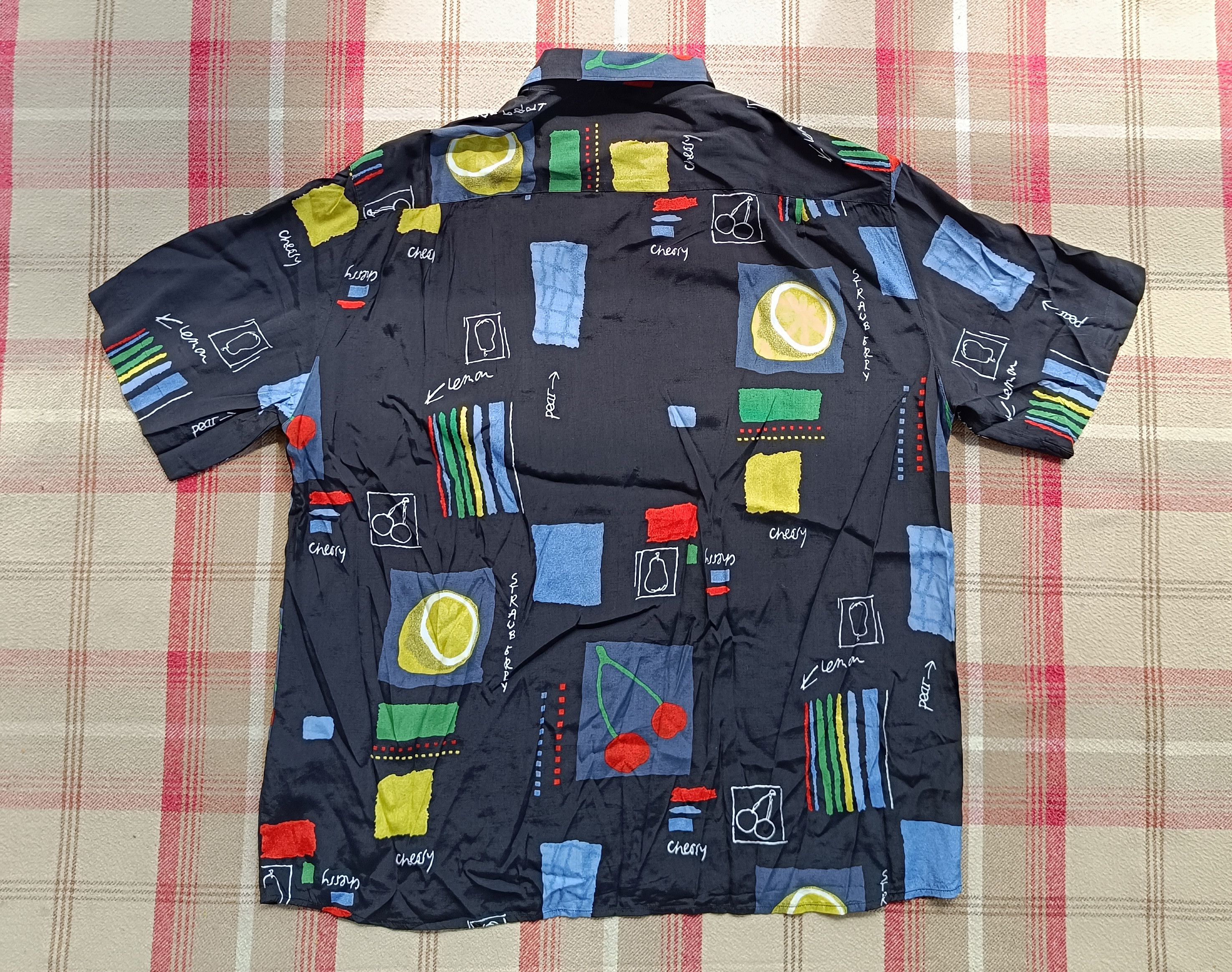 ALBA × Vintage Alba Moda Men XXL Vintage Short Sleeve Shirt Lemon Cherry Size US XXL / EU 58 / 5 - 8 Thumbnail
