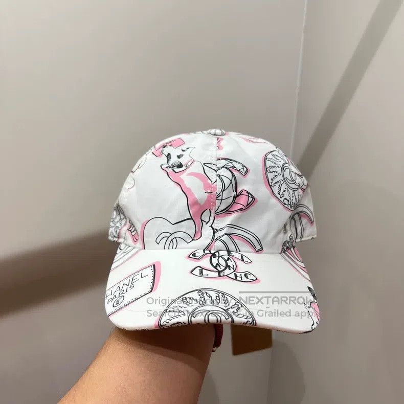 Chanel Chanel Pink and white Logo puppy baseball cap Size ONE SIZE - 2 Thumbnail