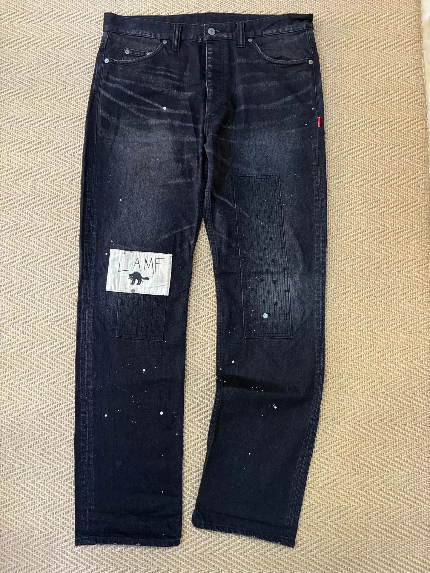 Wtaps Wtaps LAMF 09ss Trash Black Washed Spider Patchwork Jeans L Size US 34 / EU 50 - 1 Thumbnail