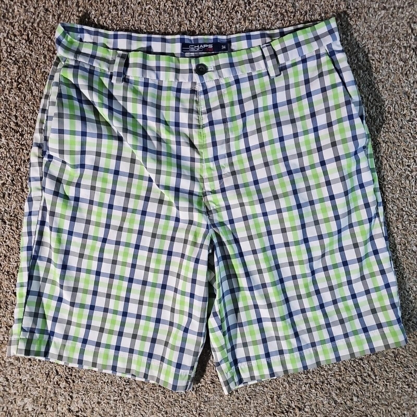 Chaps Chaps Golf 78 Colorful Green Blue Plaid UV Shorts Sz 34 Size US 34 / EU 50 - 1 Thumbnail