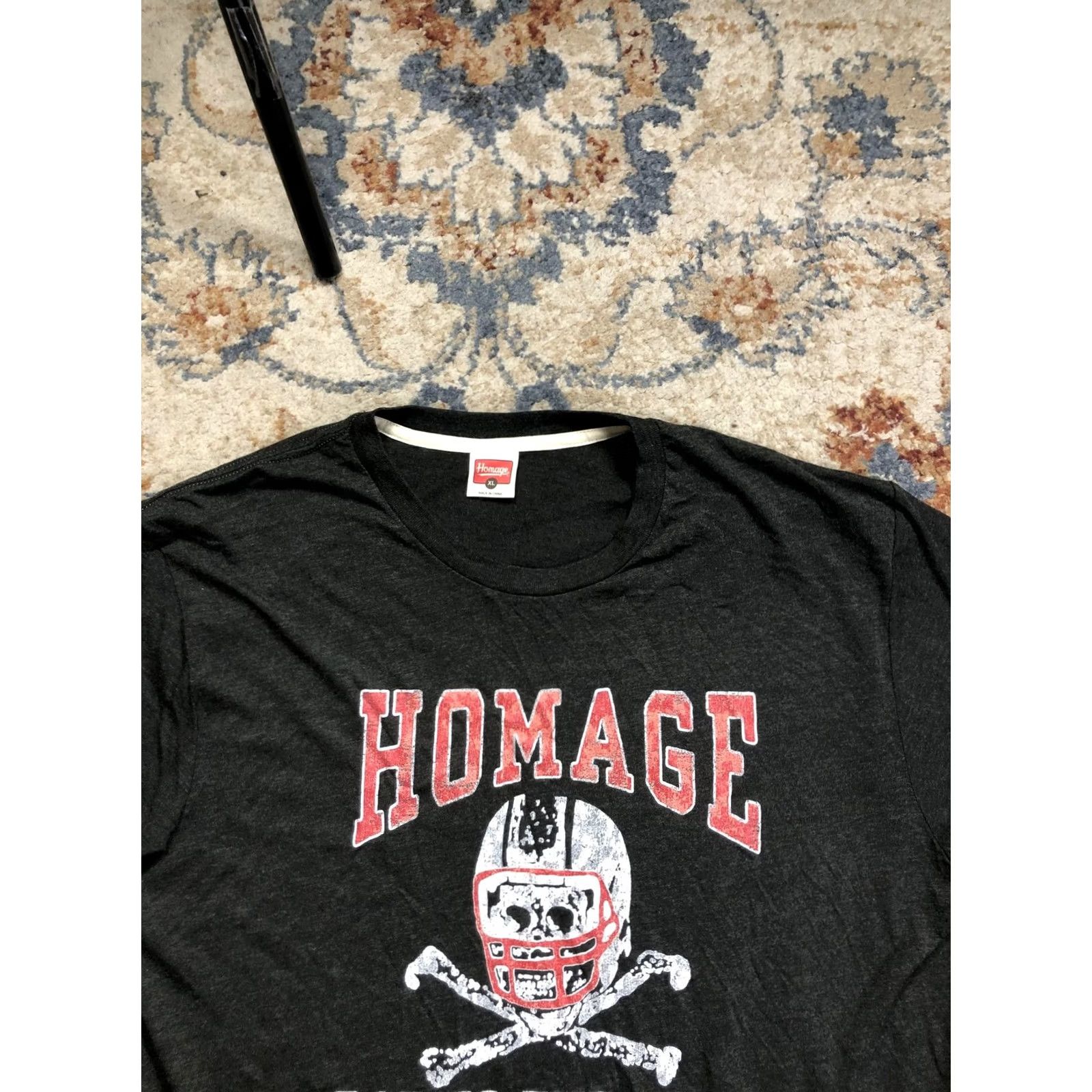 Vintage Homage Shirt Mens XL Gray Bad To The Bone Football Skull Graphic Tee Size US XL / EU 56 / 4 - 2 Thumbnail