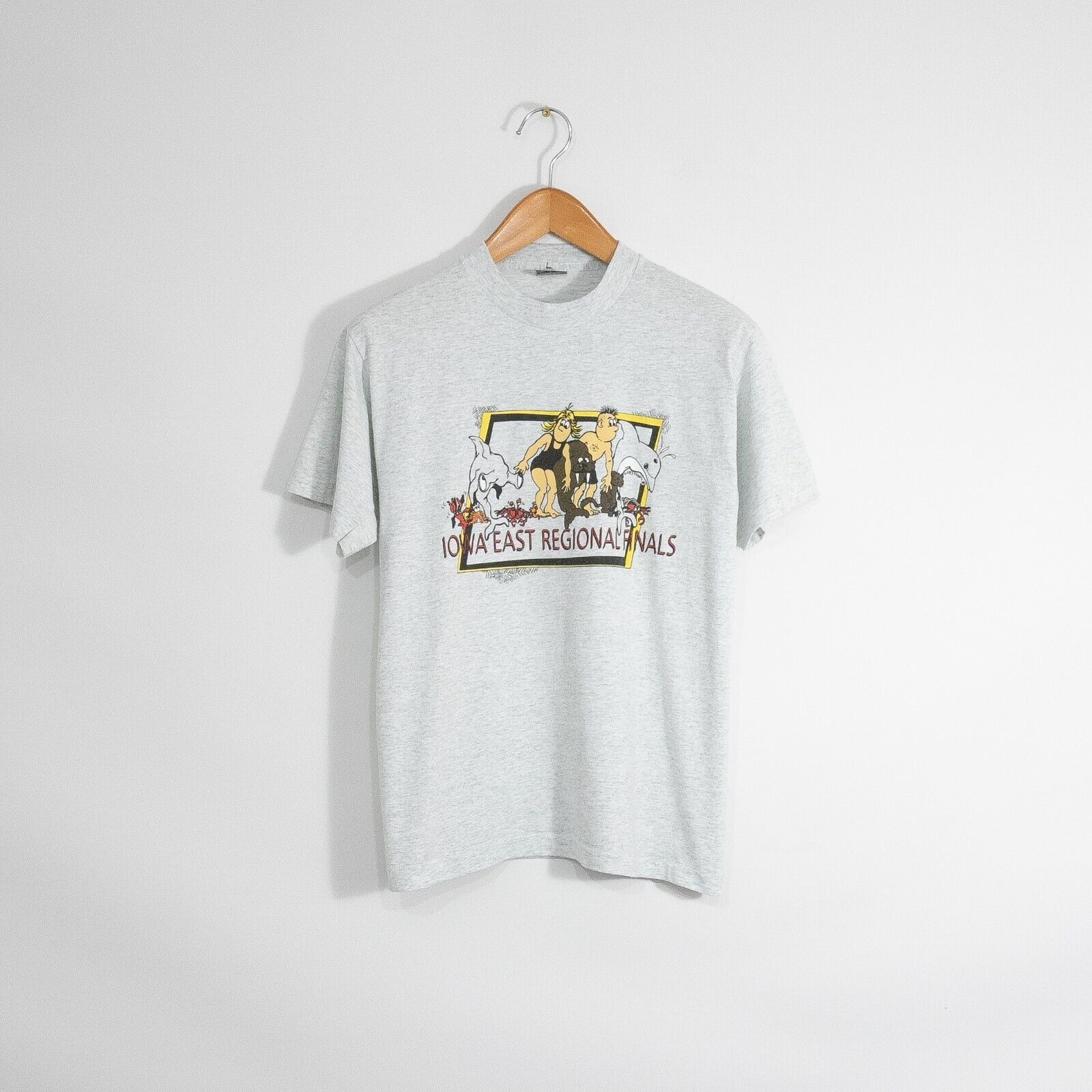 Vintage Vintage 90s Iowa Swimming Regionals T Shirt M Single Stitch Size US M / EU 48-50 / 2 - 1 Thumbnail