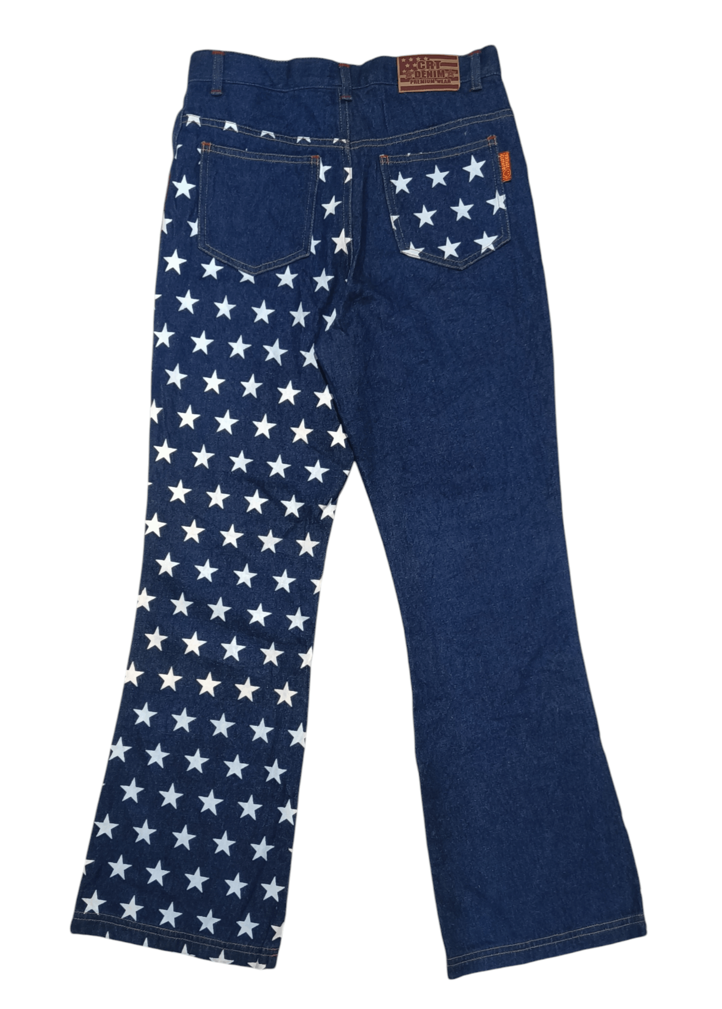 Japanese Brand Vintage CRT Navy USA Flag Printed Unique Motifs Jeans Pants Size 27" / US 4 / IT 40 - 2 Thumbnail