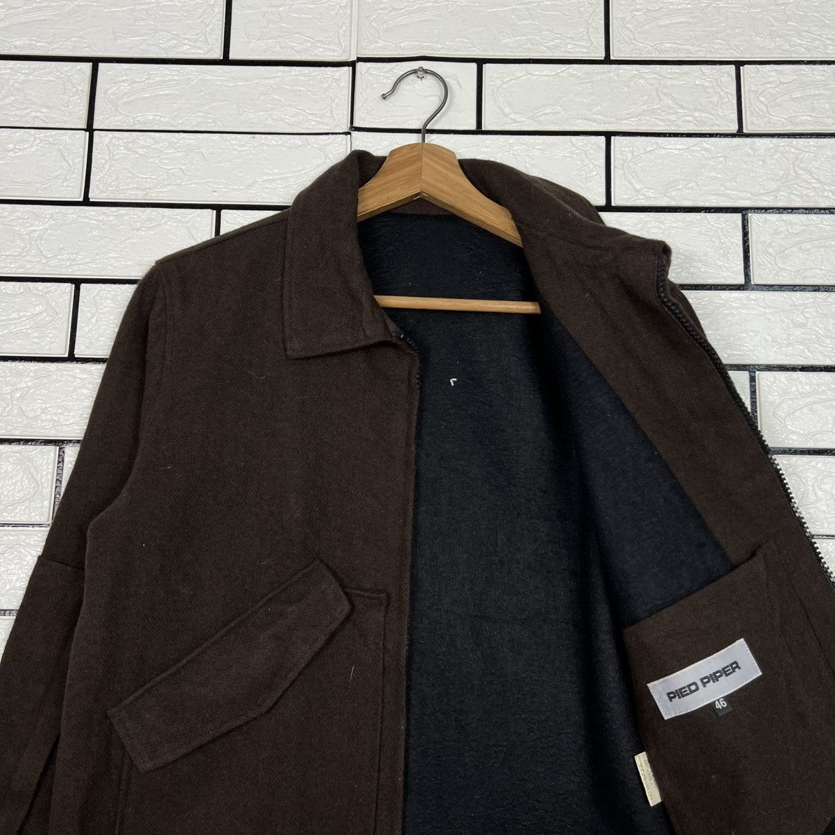 Japanese Brand PIED PIPER Slant Pocket Wool Blend Collared Jacket 4121-C187 Size US M / EU 48-50 / 2 - 9 Thumbnail