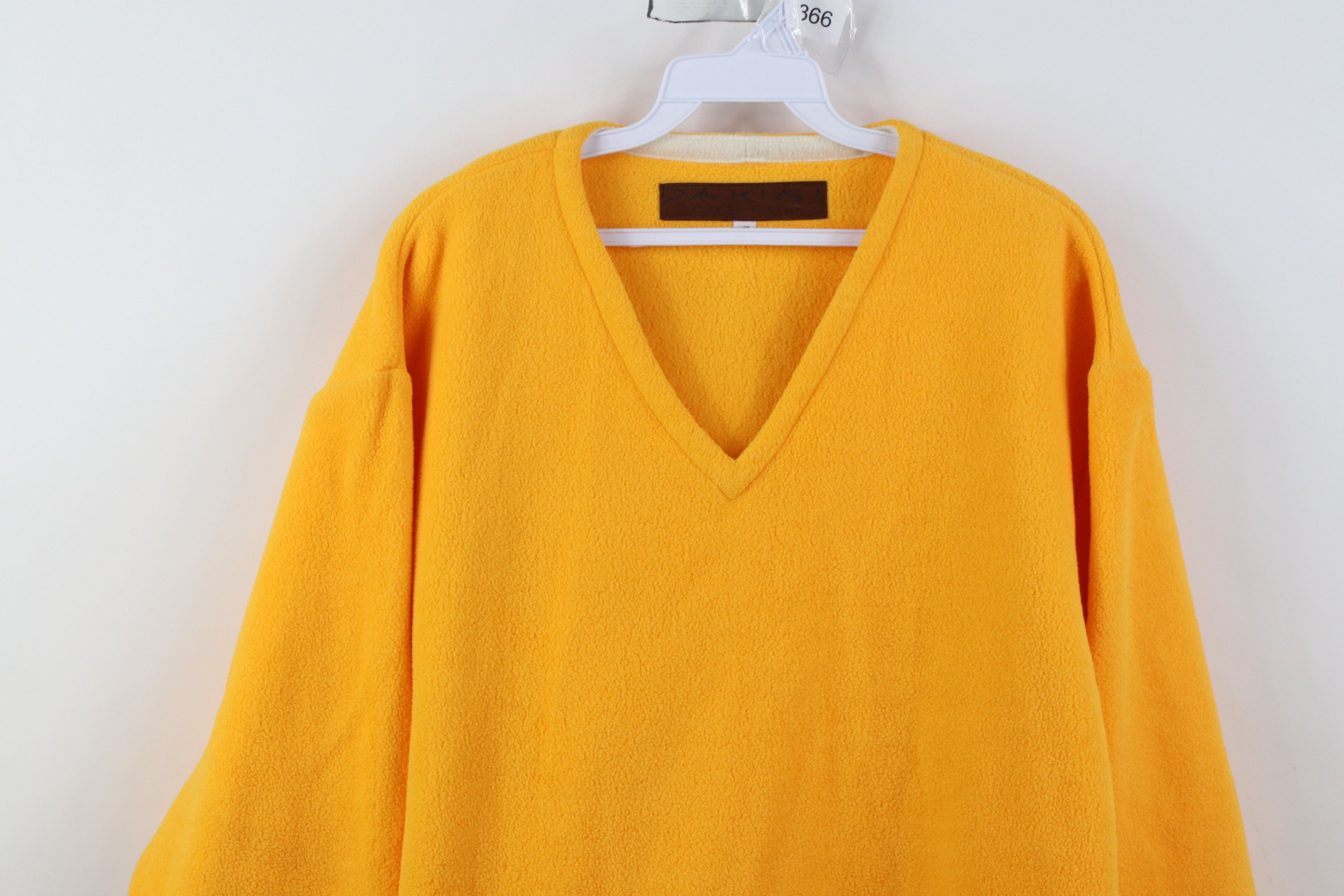 Vintage Vintage 90s Streetwear Fleece V-Neck Sweater Yellow USA Size US S / EU 44-46 / 1 - 2 Thumbnail