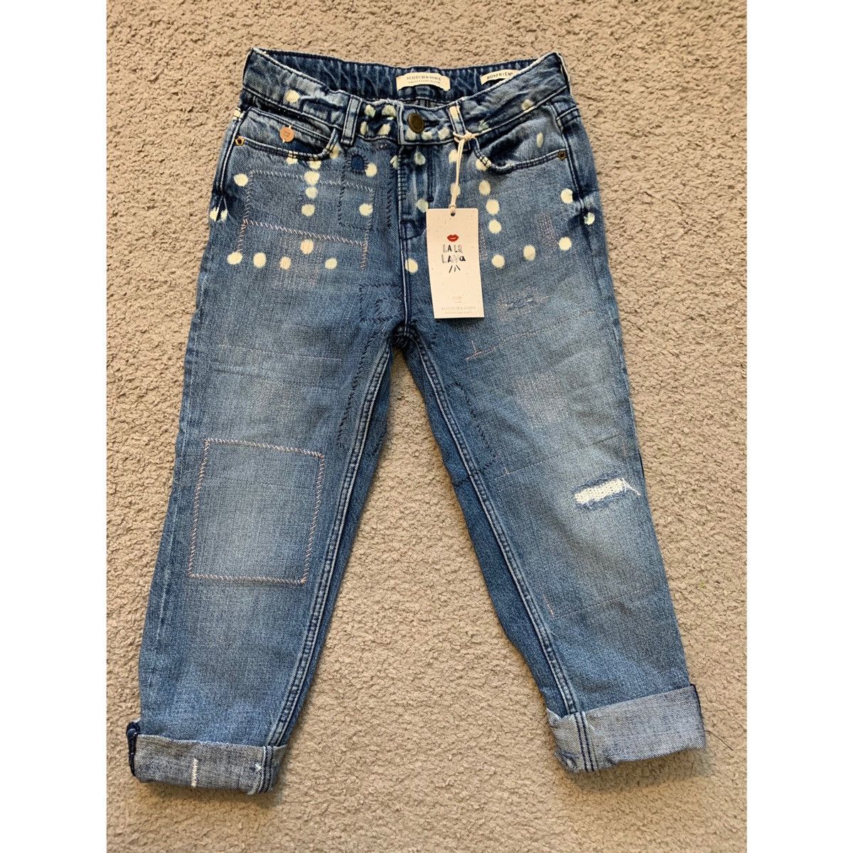 Scotch & Soda SCOTCH AND SODA GIRLS DISTRESSED BOY FRIEND FIT JEANS Size 24" / US 00 / IT 34 - 1 Thumbnail