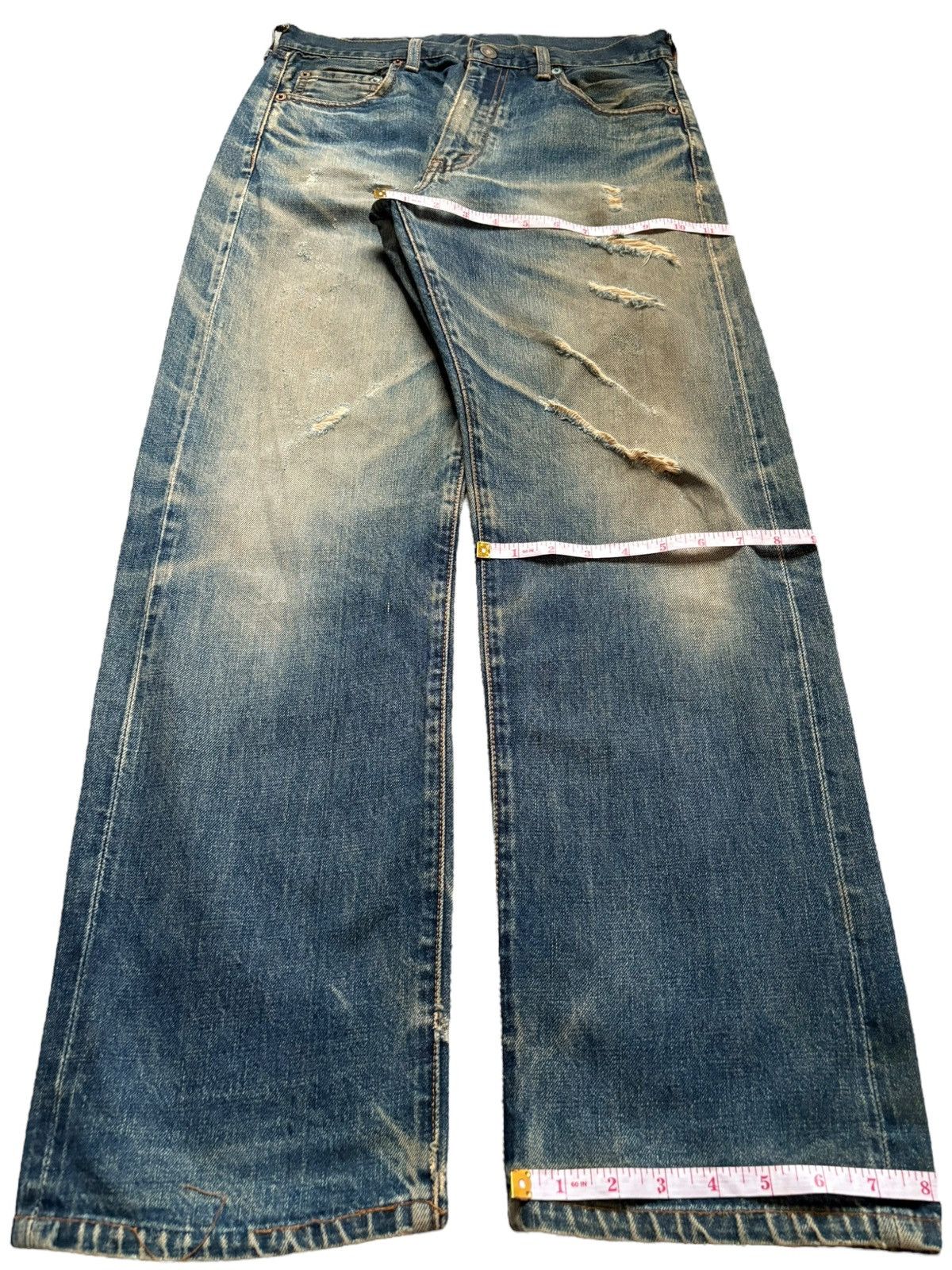 Levi's Vintage 80s Levis 502 Big E Selvedge Rusty Wash Baggy Jean Size US 30 / EU 46 - 15 Thumbnail