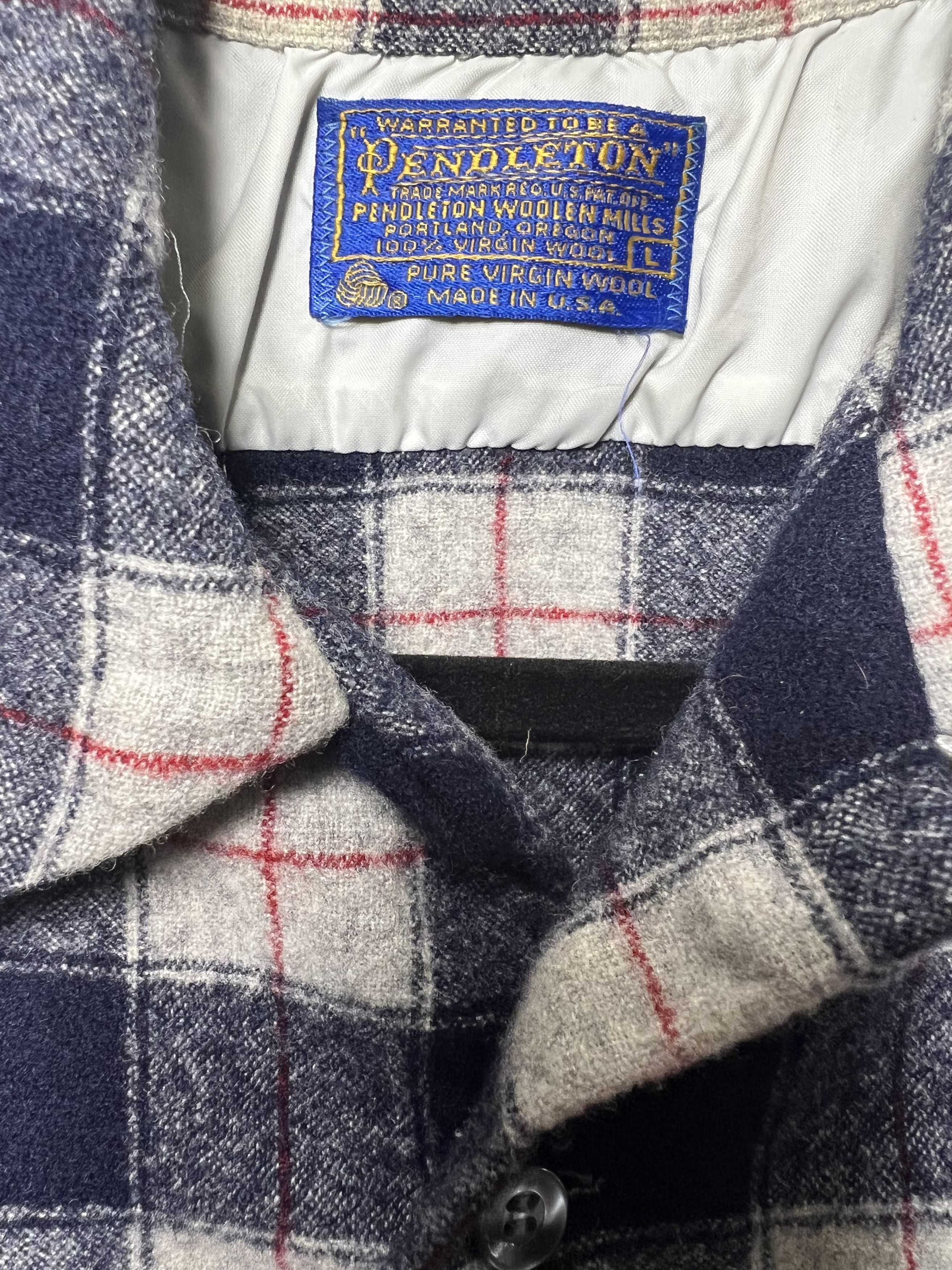 Pendleton × Vintage Vintage 1960's Pendleton Red White and Blue Wool Shirt Size US L / EU 52-54 / 3 - 2 Thumbnail