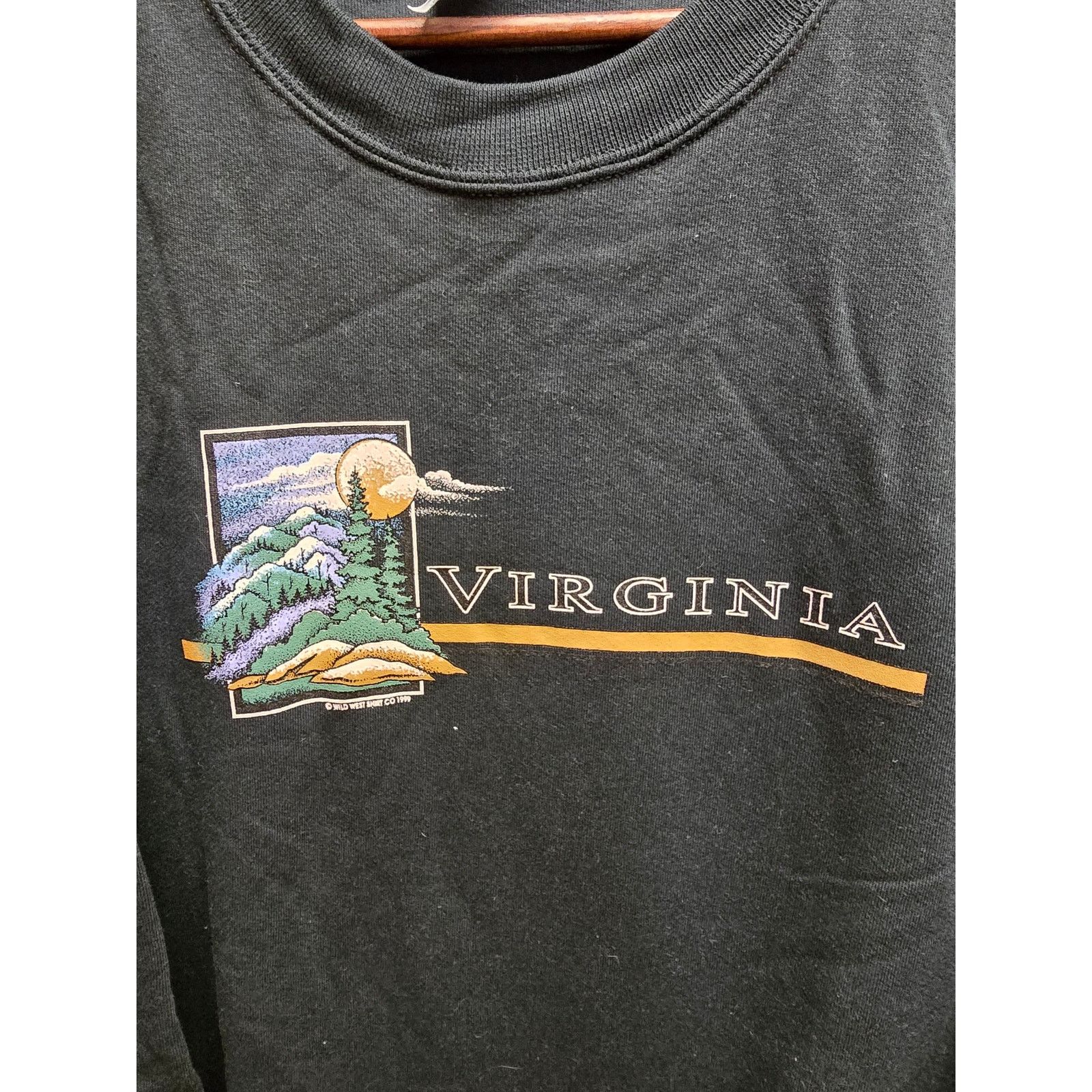 Jerzees × Vintage Vintage Mens Black Sweater Virginia Graphic XL Sweatshirt Size US XL / EU 56 / 4 - 3 Thumbnail