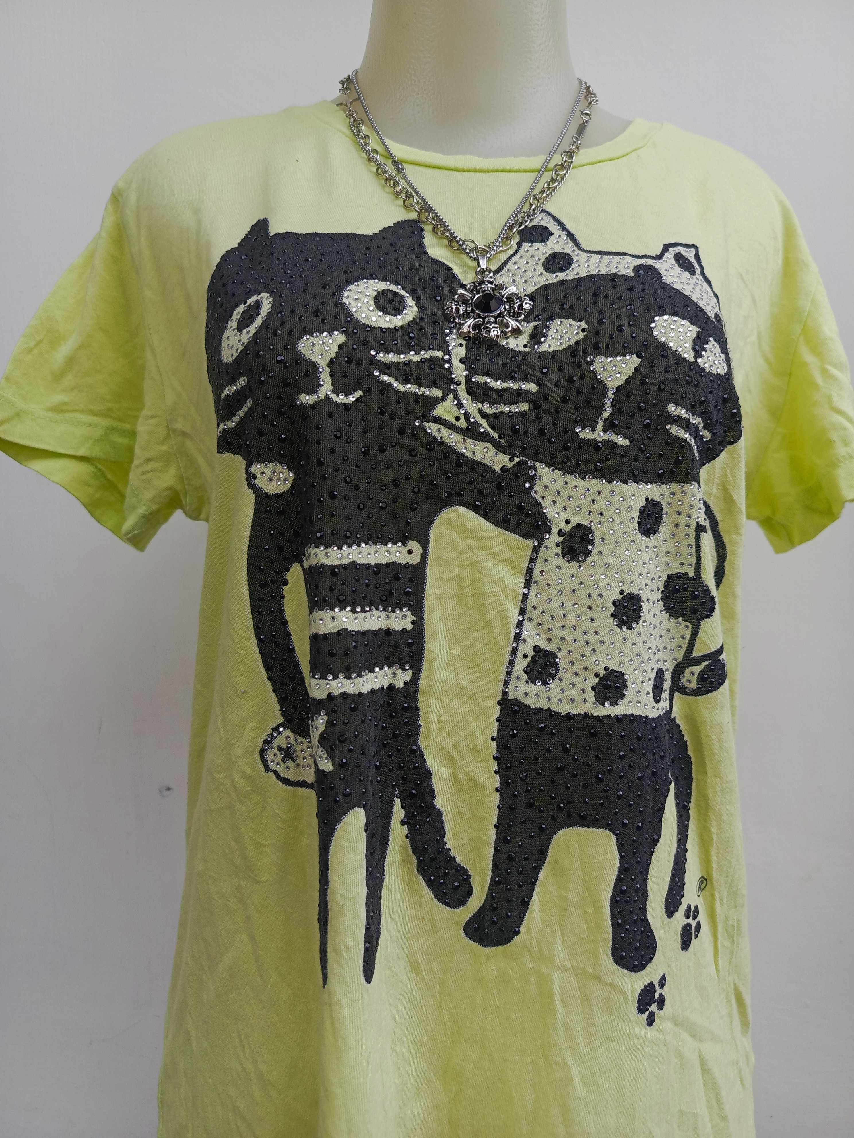 Japanese Brand Lalacub Cat Print T-Shirt Made in Japan Size L / US 10 / IT 46 - 3 Thumbnail