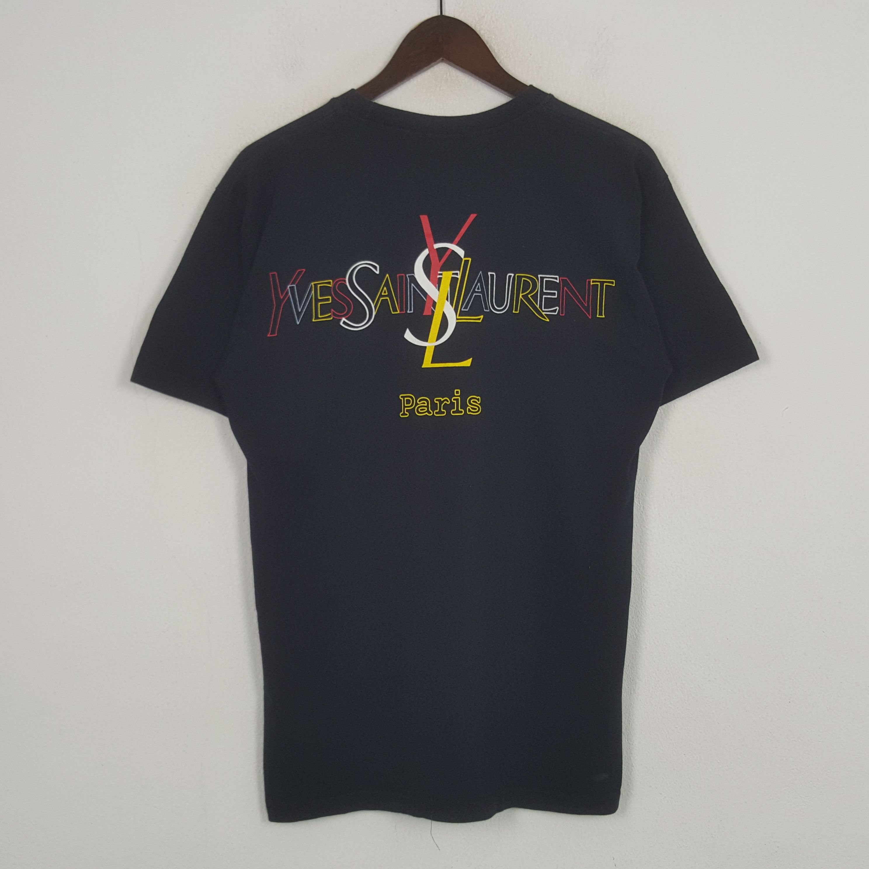 Vintage Yves Saint Laurent MultiColour Styel Logo Tshirt