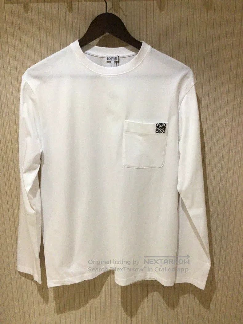 Loewe Long-sleeve T-shirt, white classic version, embroide