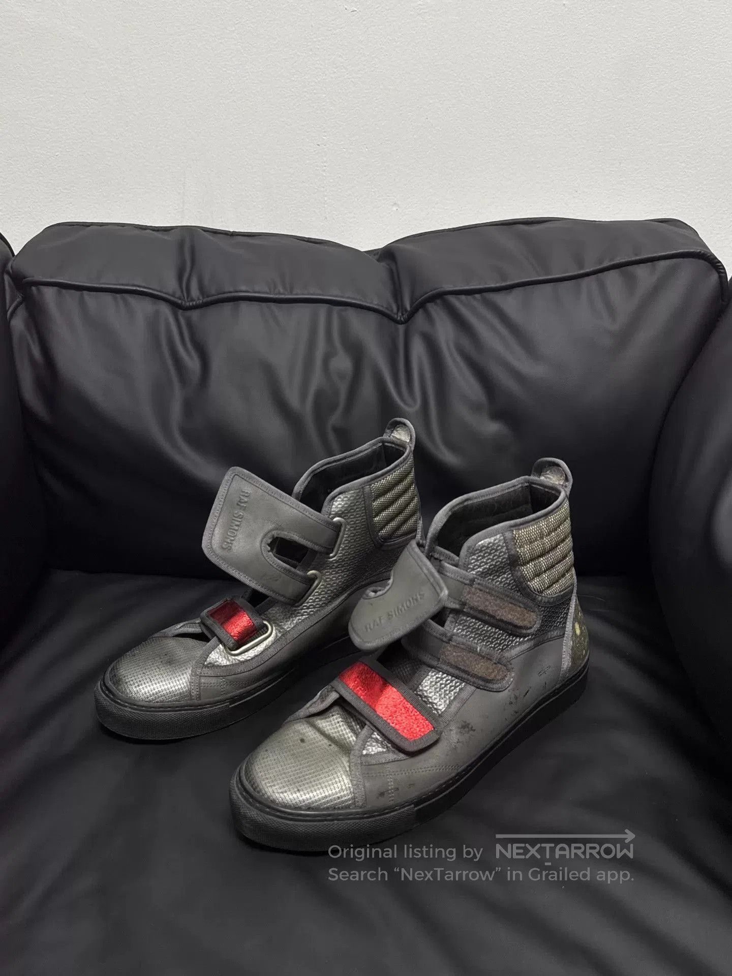 Raf Simons Multi High-Top Sneakers with Strap Accents. Size US 9 / EU 42 - 1 Thumbnail