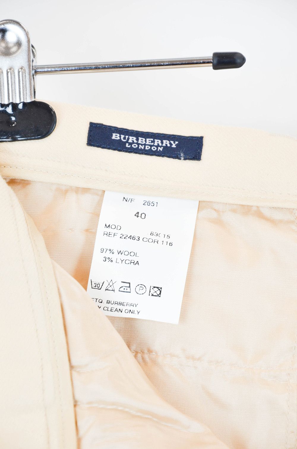 Burberry Burberry London Wool Pants – Beige Classic Fit IT40 Size 27" / US 4 / IT 40 - 7 Thumbnail
