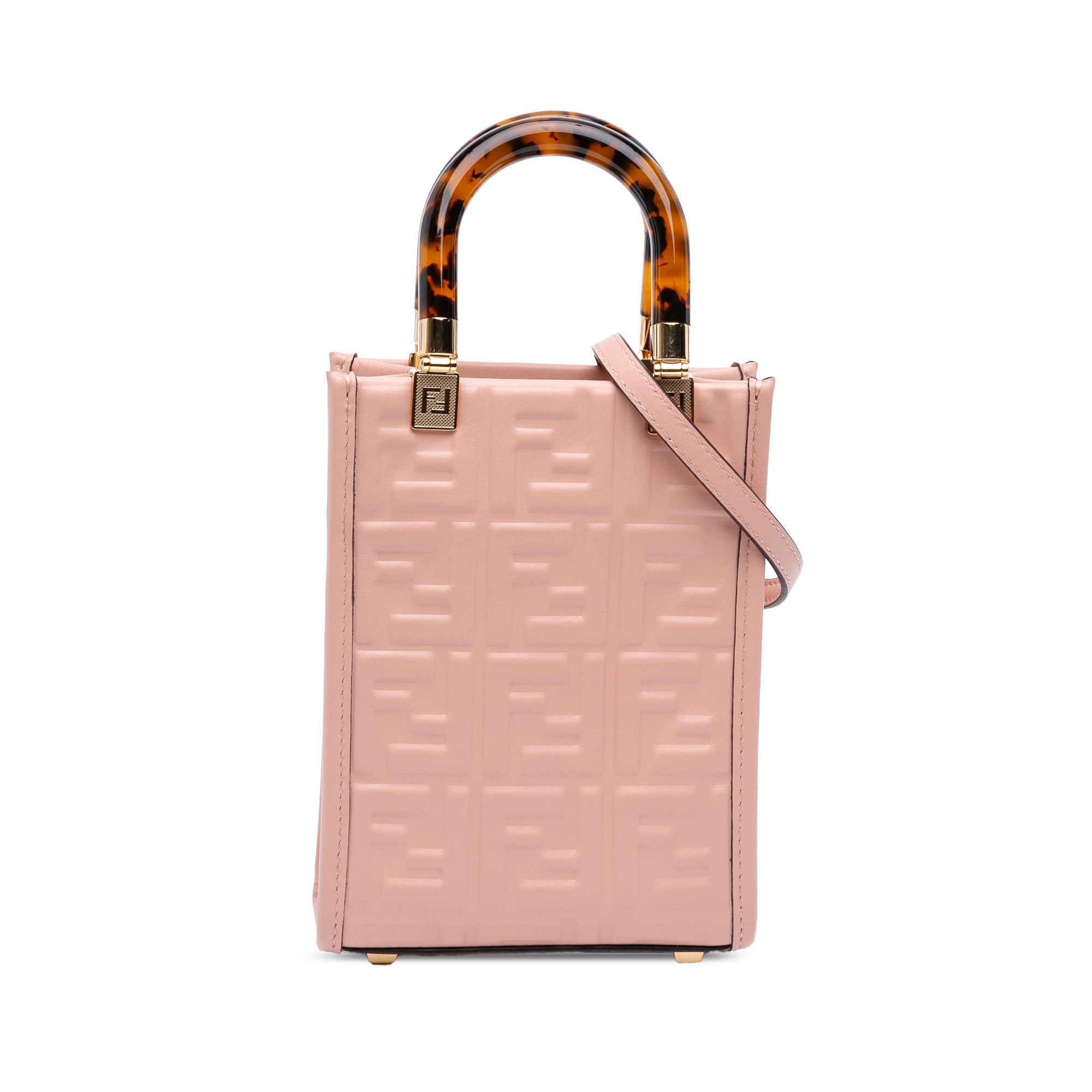 Fendi Fendi Mini Zucca Embossed Leather Sunshine Shopper Tote Size ONE SIZE - 1 Thumbnail