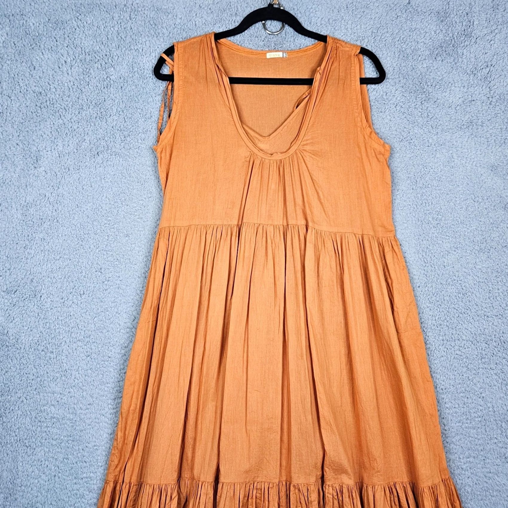 Vintage Matta Women's V-Neck Maxi Sleeveless Circe Dress S Orange Solid Dress Maxi Women's S Orange Circe 90s? Size S / US 4 / IT 40 - 4 Thumbnail
