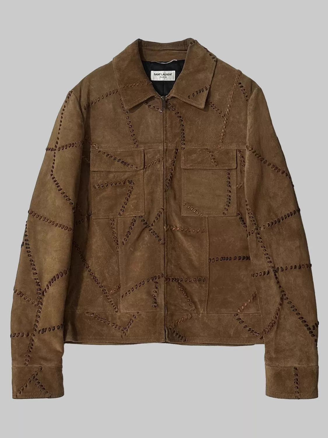 Saint Laurent Paris Saint Laurent Vintage Tan Suede Baseball Jacket Unisex 48 Size US M / EU 48-50 / 2 - 1 Thumbnail