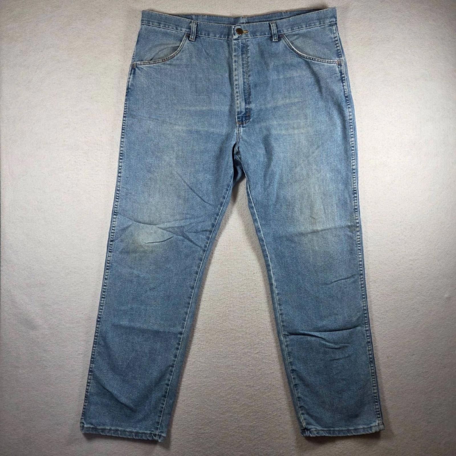 Wrangler Wrangler Mens Jeans 40x32 Light Blue Regular Fit Faded Wash Size US 40 / EU 56 - 1 Thumbnail