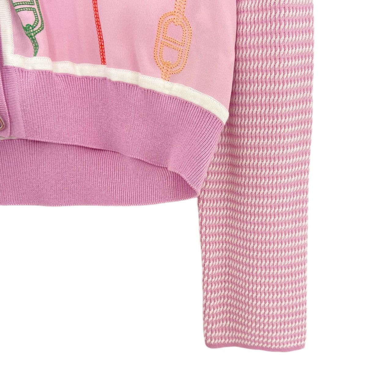 Hermes Hermes SS23 Two-tone Cable Knit Long Sleeve Knit Top K26WX Size XXS / US 00 / IT 34 - 4 Thumbnail