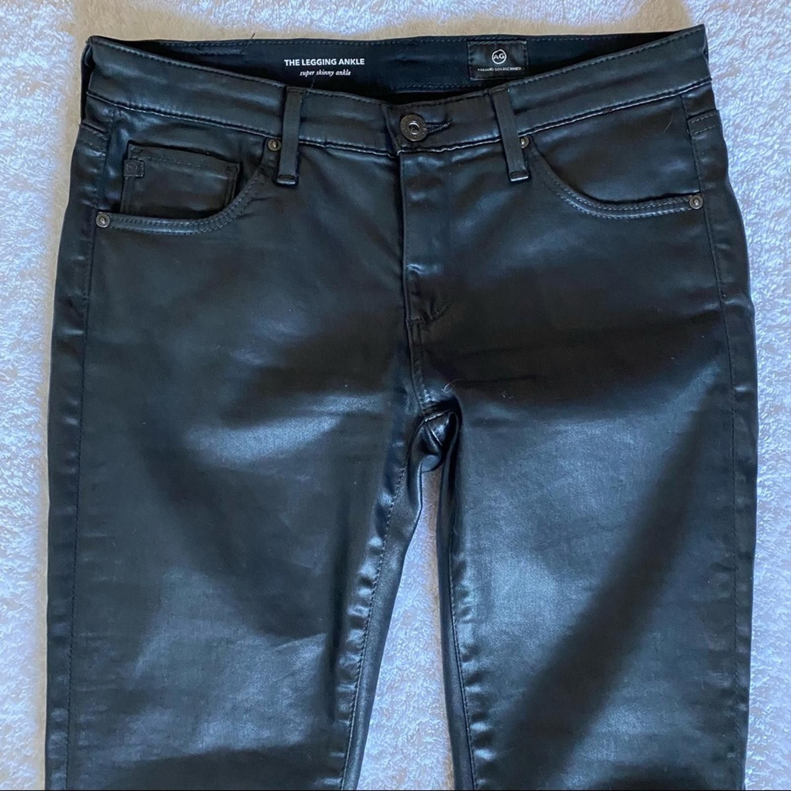 AG Adriano Goldschmied Adriano Goldschmied ‘The Legging’ Ankle Black Coated Jeans Size 26" / US 2 / IT 38 - 7 Thumbnail