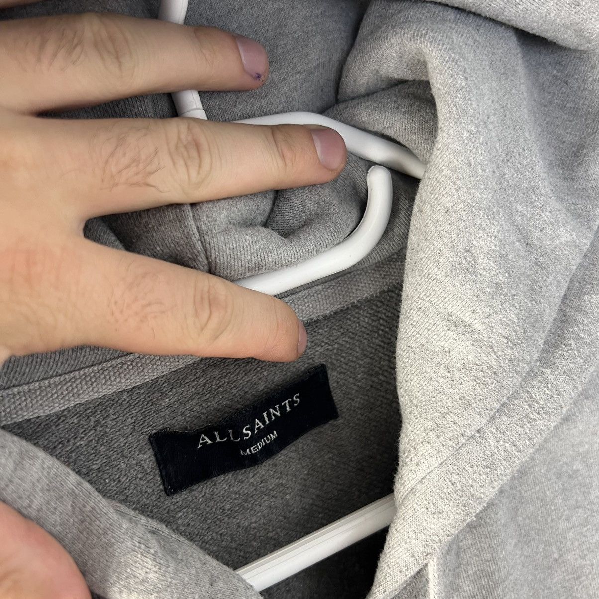 Allsaints Vintage Allsants Mini Logo Zip Up Hoodie Streetwear Style Size US M / EU 48-50 / 2 - 4 Thumbnail