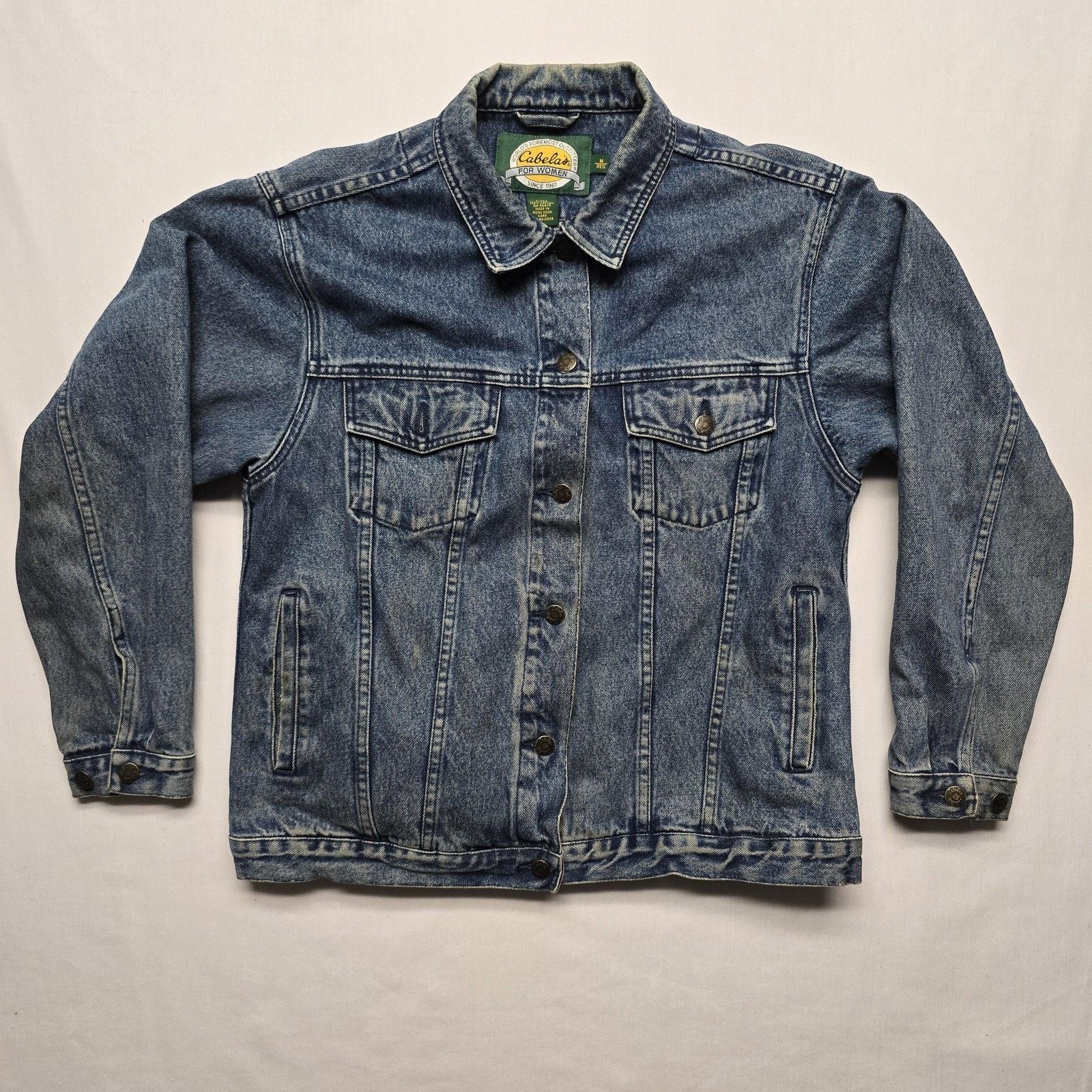 Vintage Vintage Cabela's Denim Jacket M Blue Trucker Button Front Size M / US 6-8 / IT 42-44 - 1 Thumbnail