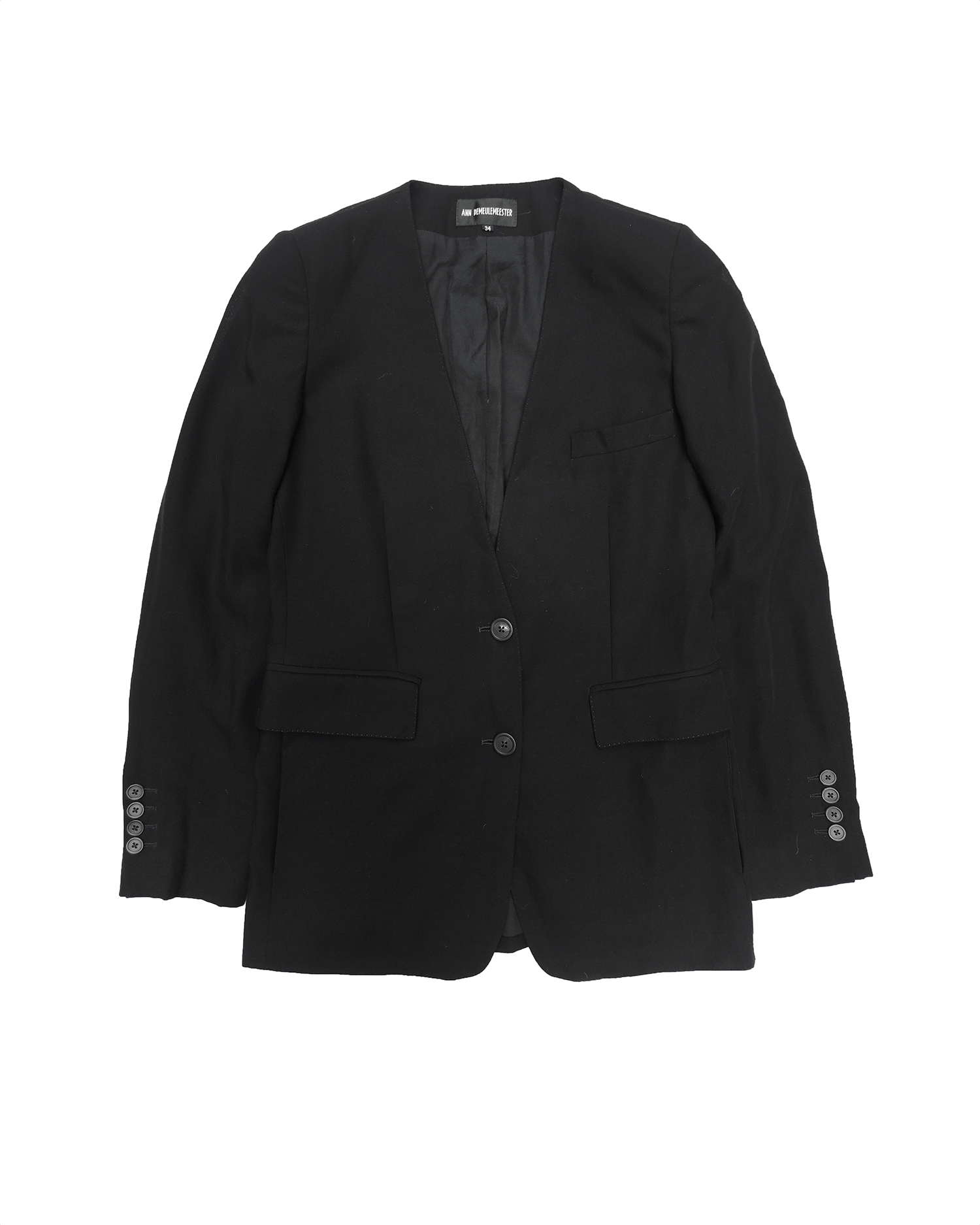 Ann Demeulemeester Ann Demeulemeester Collarless Blazer Jacket Size S / US 4 / IT 40 - 1 Thumbnail