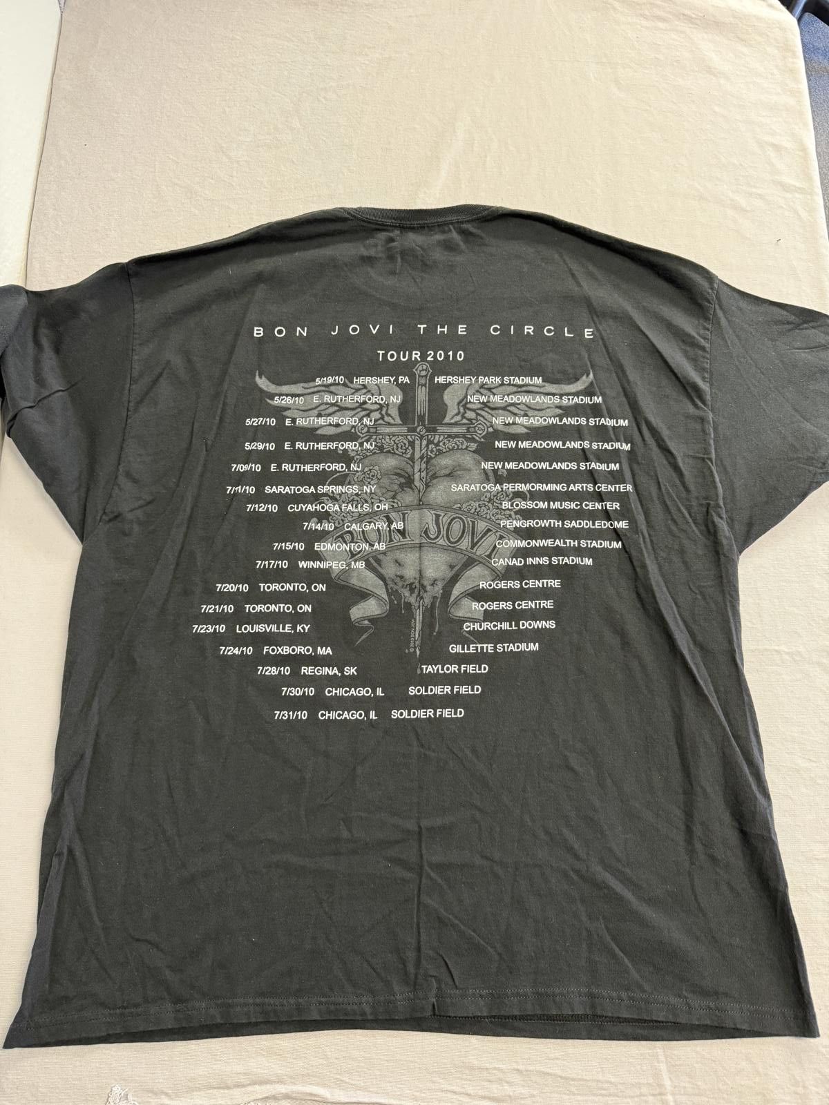 Hanes Bon Jovi T-shirt Album The Circle Tour 2010 Merch Dagger 3XL Size US XXL / EU 58 / 5 - 2 Thumbnail