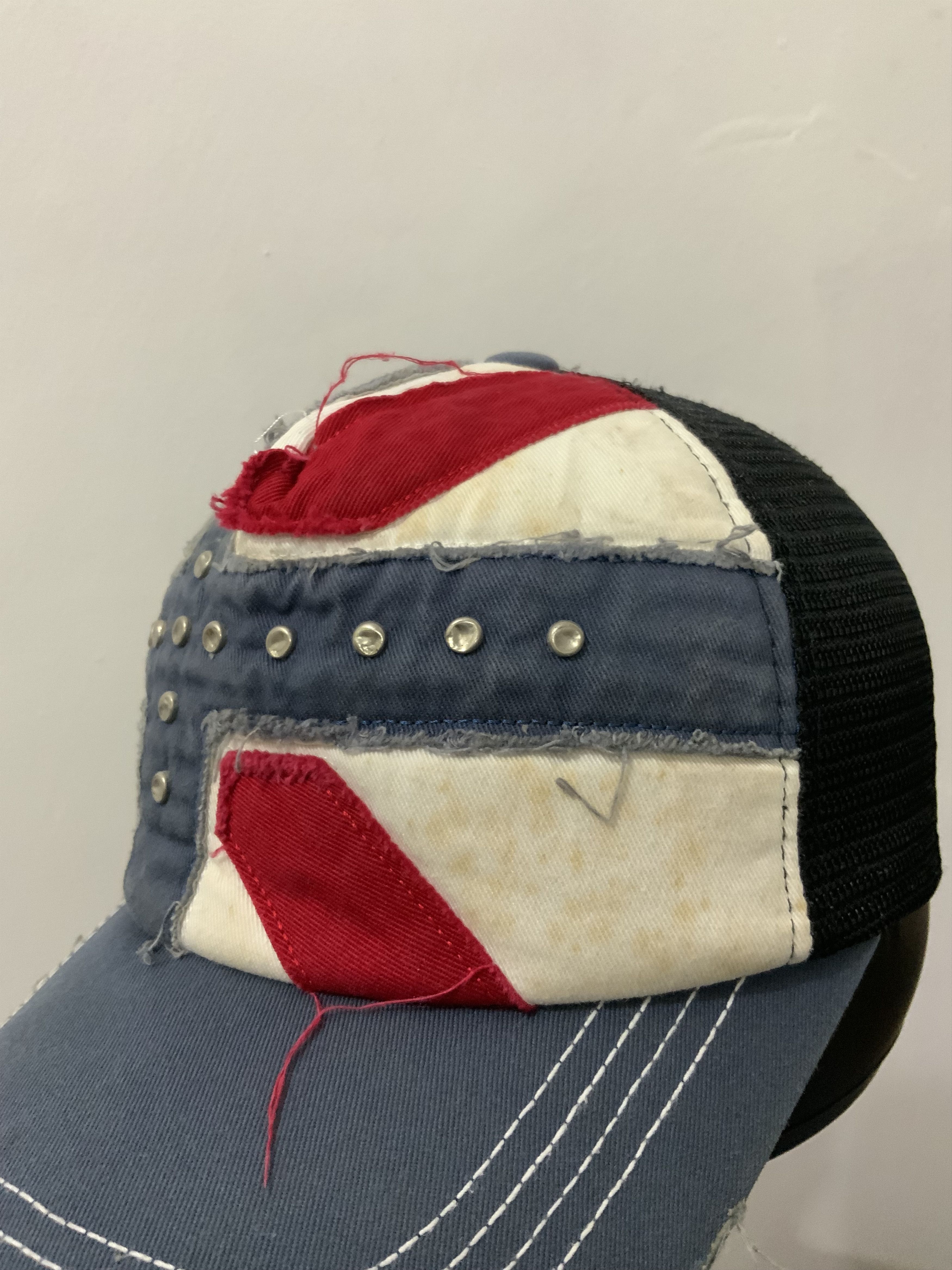 Japanese Brand Distressed Flag Avant Garde Trucker Hat Cap Size ONE SIZE - 7 Thumbnail