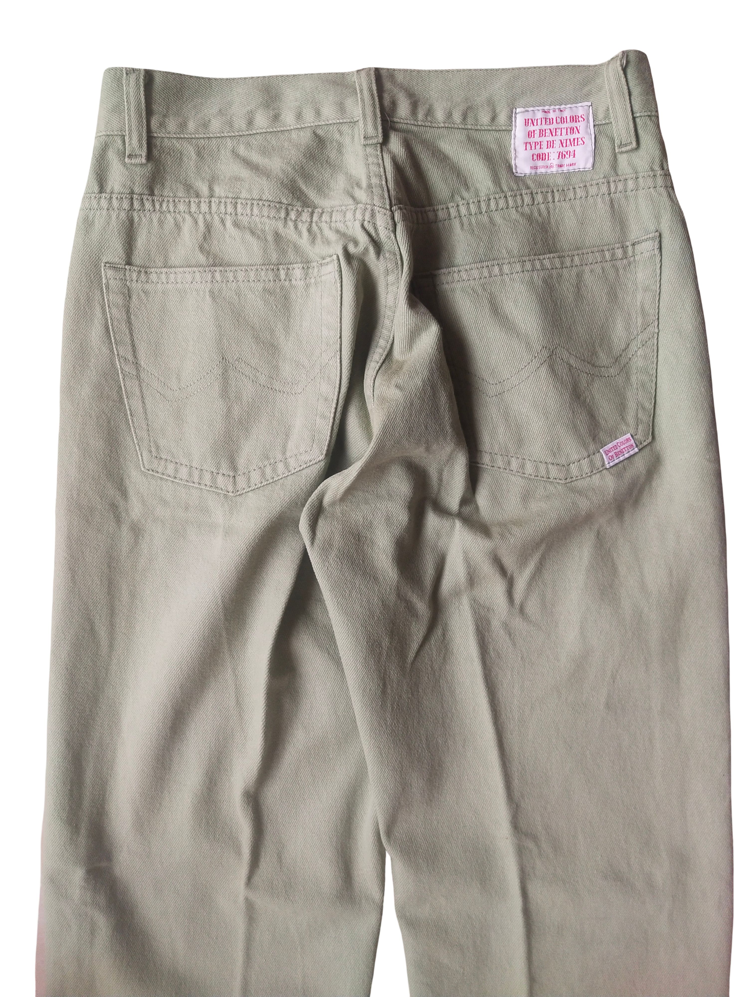 United Colors Of Benetton 1990s Benetton Made in Italy Sage Green Denim Jeans Size US 28 / EU 44 - 7 Thumbnail