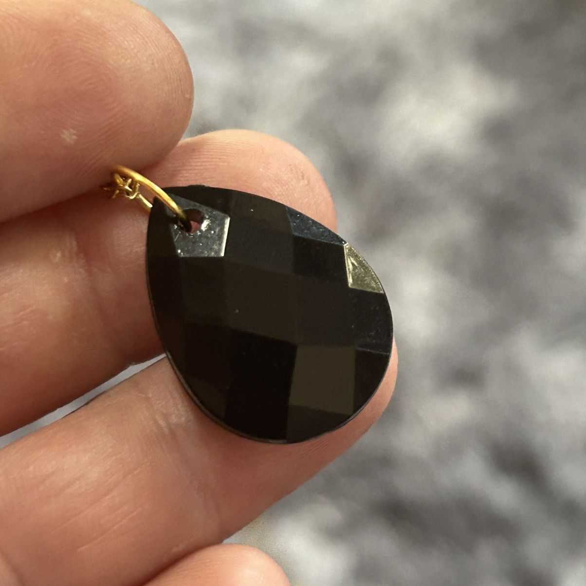 Handmade Handcrafted vintage faceted jet black raindrop necklace Size ONE SIZE - 5 Thumbnail