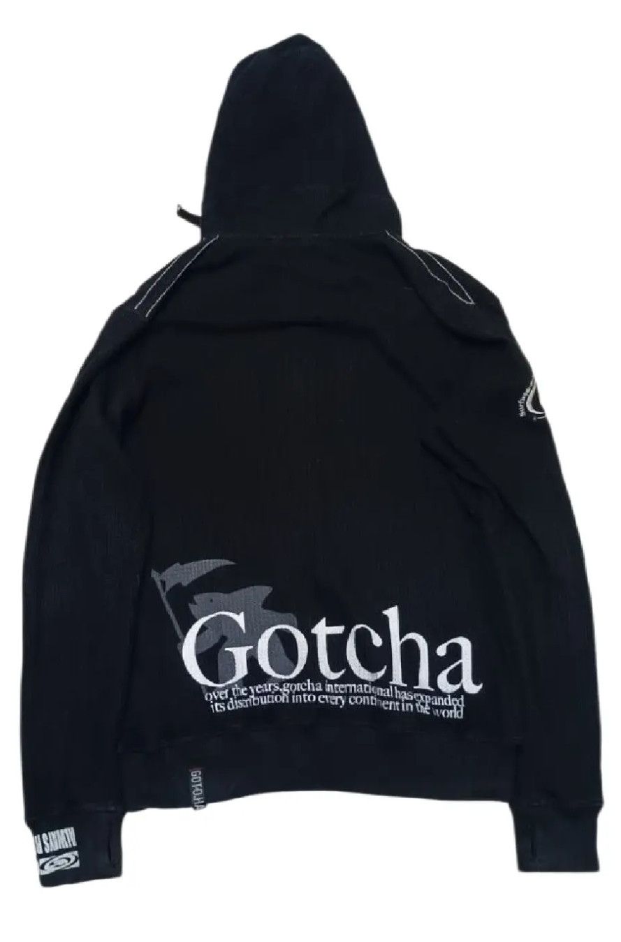Vintage 2000's Gotcha Waffle Full Over Zipper Hoodie Size US M / EU 48-50 / 2 - 8 Thumbnail