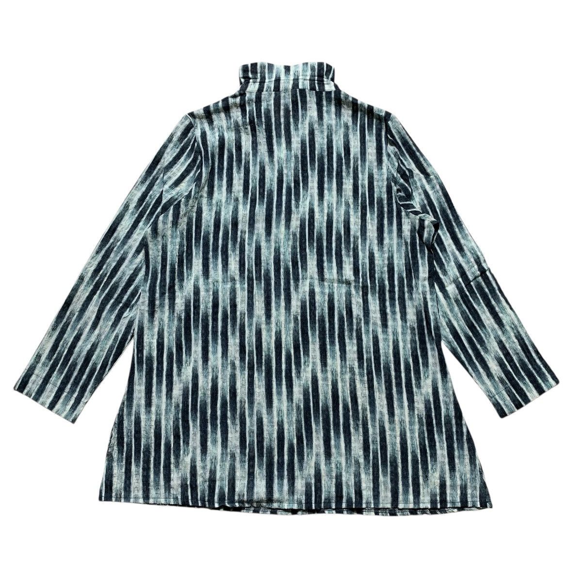 Japanese Brand Vtg 90s White Horse Pleast Black White Teal Stripe High Neck Size L / US 10 / IT 46 - 8 Thumbnail